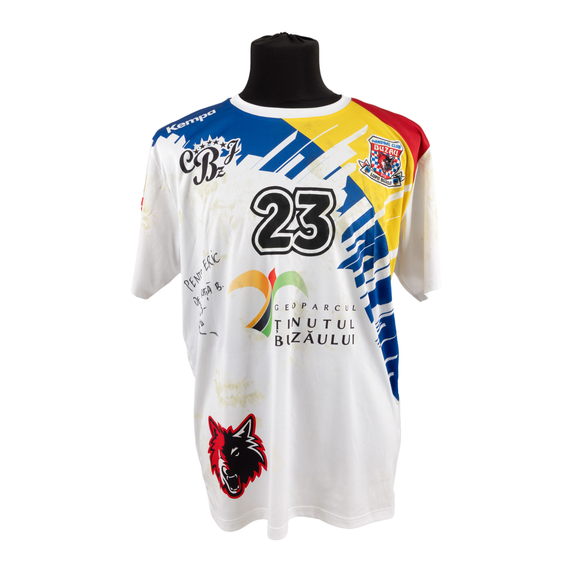Tricou de joc, de handbal, cu semnătura olografă a lui Bogdan Rață