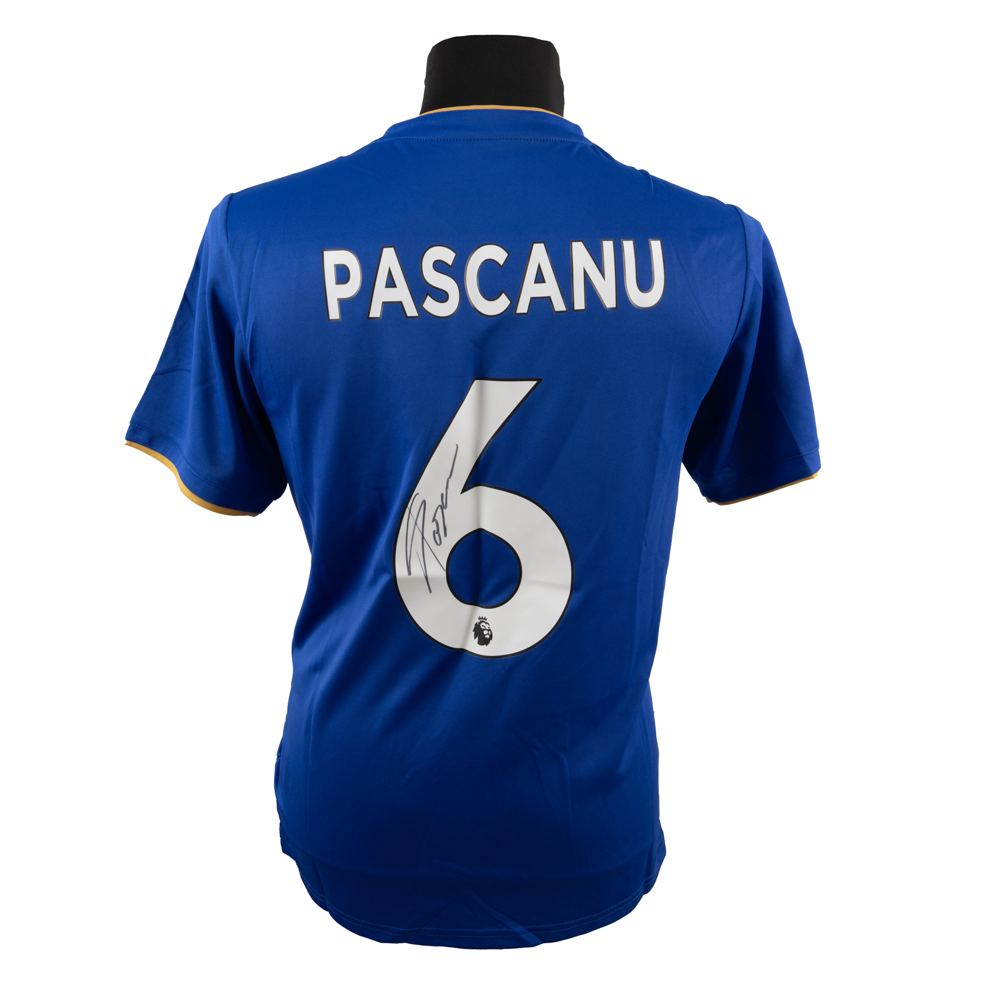 Tricou F.C. Leicester, cu semnătura olografă a lui Alexandru Pașcanu