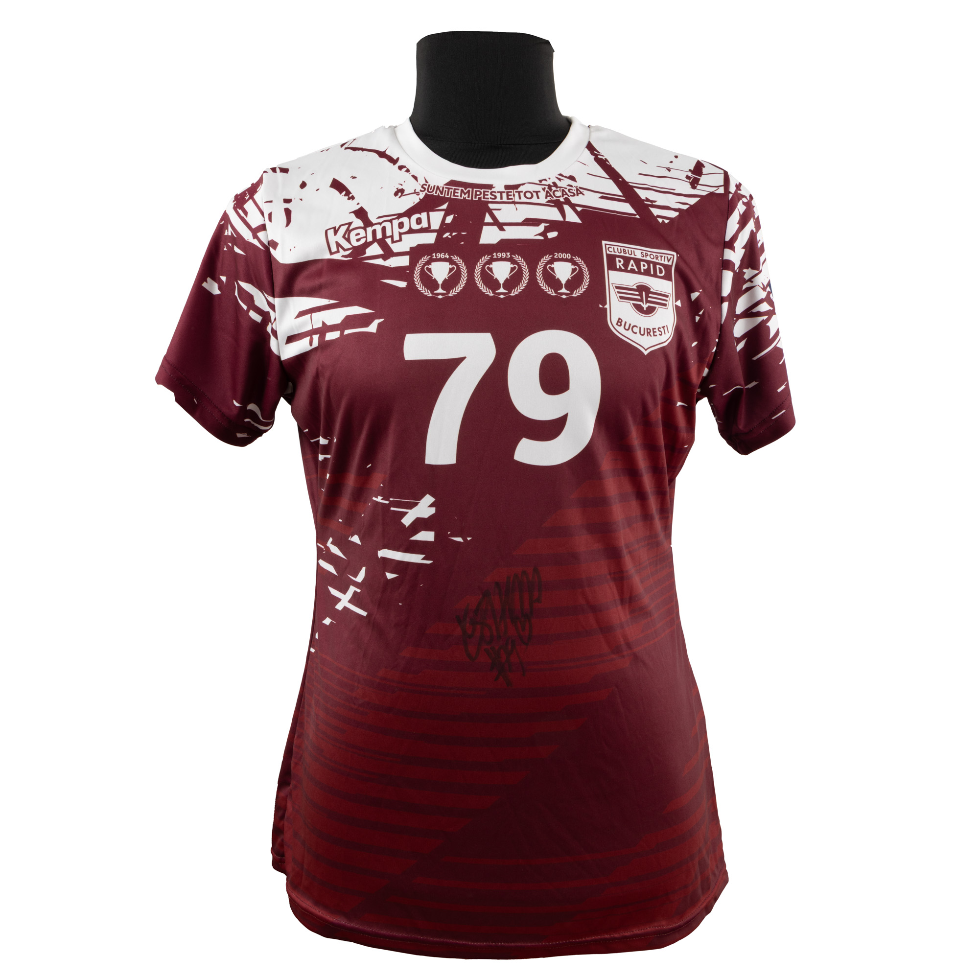Tricou de handbal, C.S. Rapid București, cu semnătura olografă a Estavanei Polman