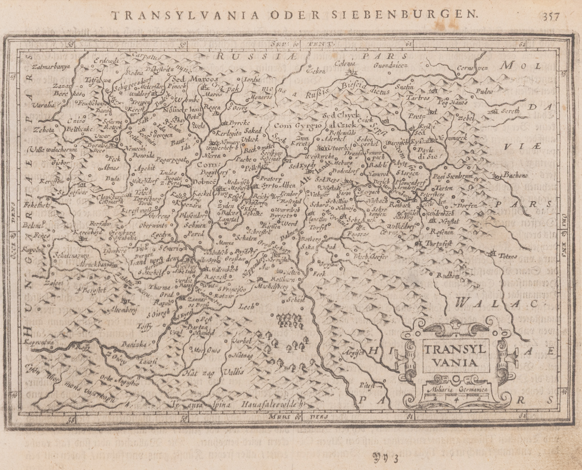 Hartă ”Transilvania”, de Jean Janssonius, Amsterdam, mijlocul sec. XVIII