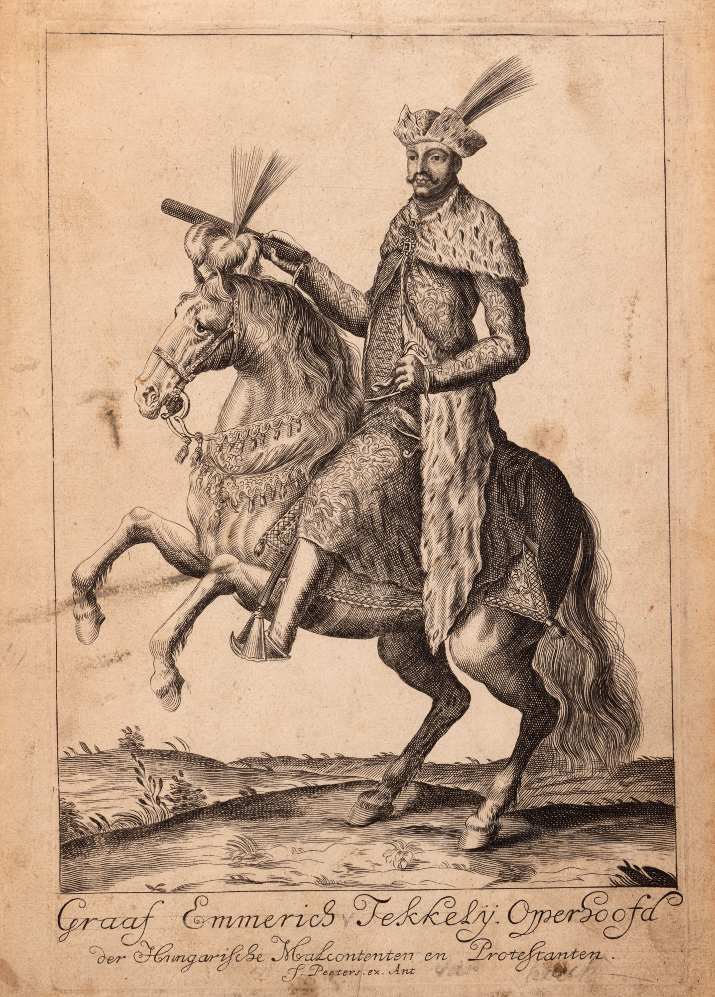 Gravură ilustrându-l pe contele Imre Thekely, de Jacob Peeters, Antwerp, cca. 1683-1692