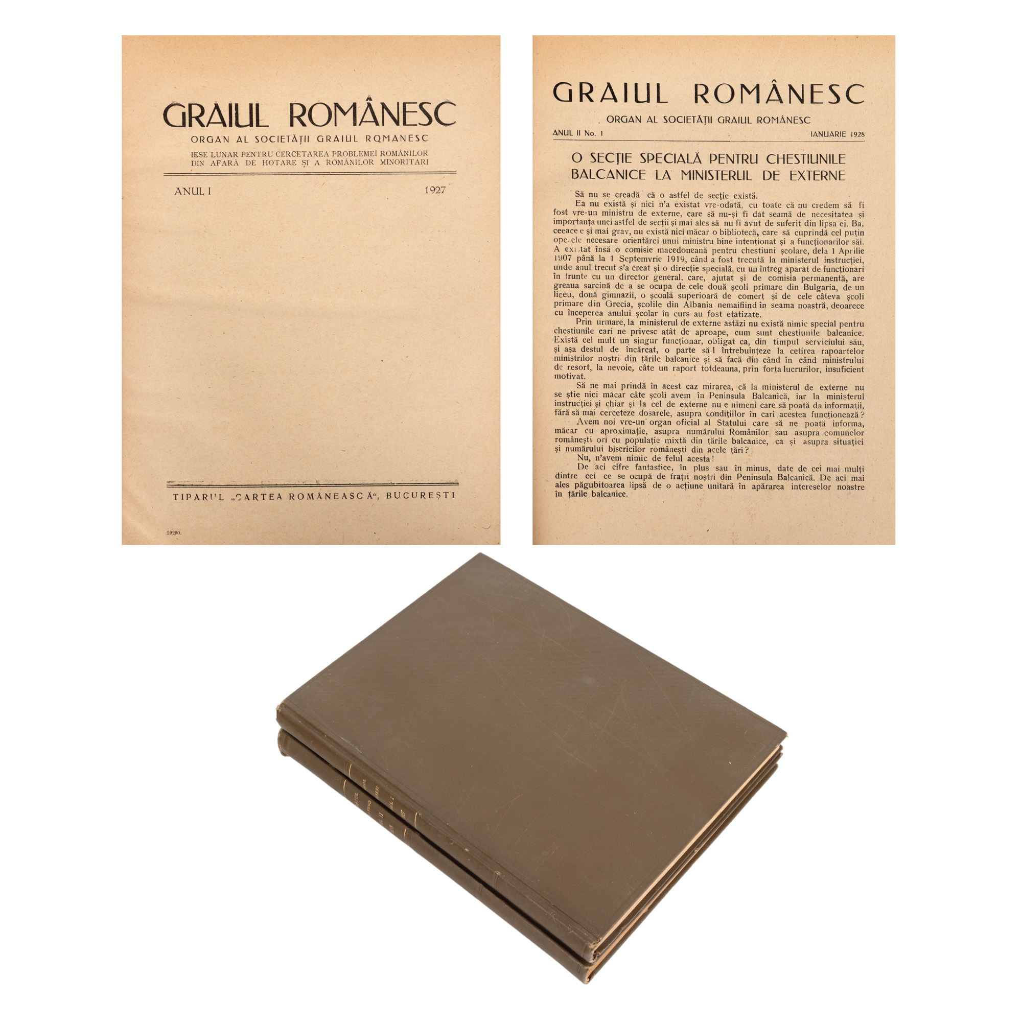 Lot format din ”Graiul Românesc” anul I și anul II de apariție, 1927-1928