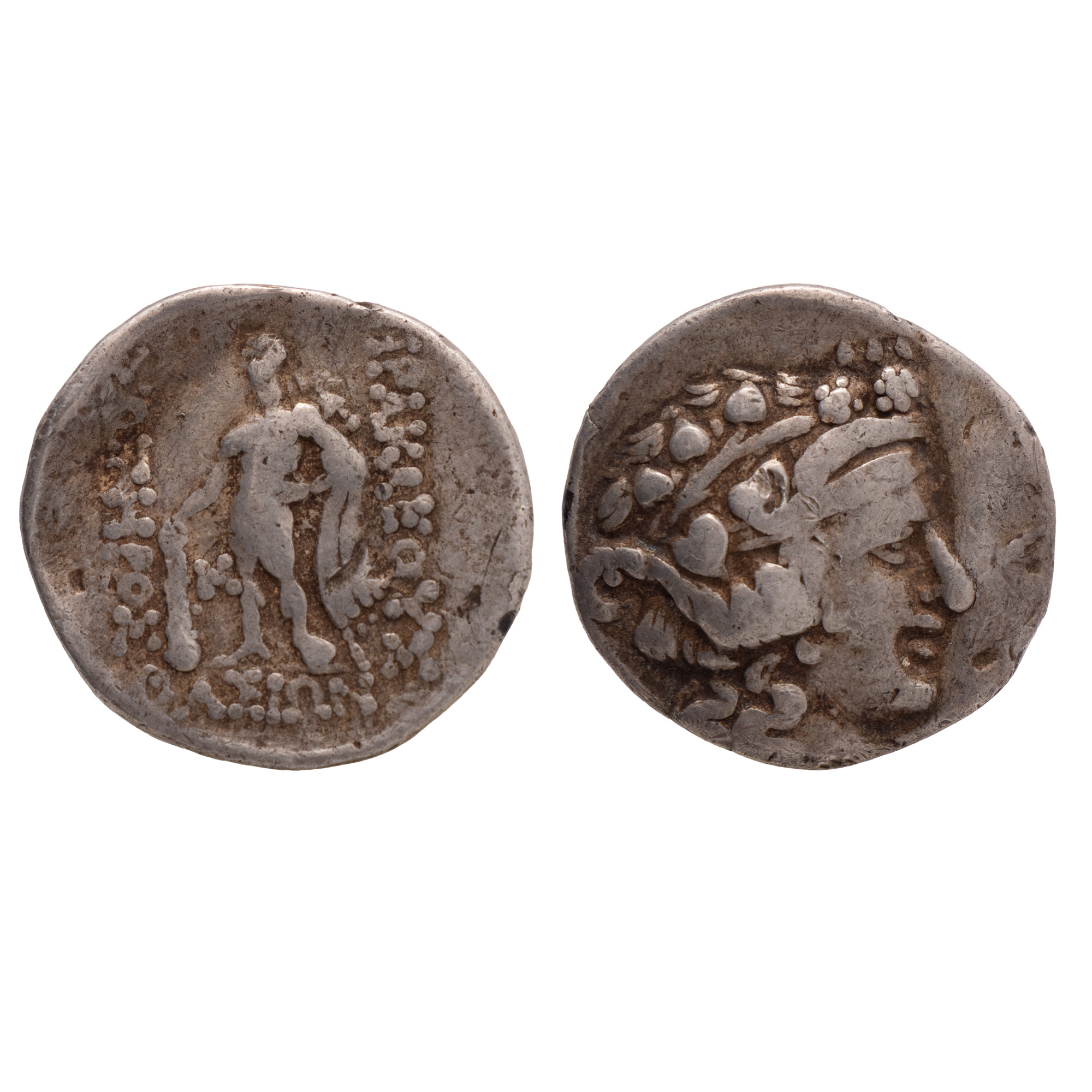 Monedă tetradrahmă, tip Thasos, barbarizată, cca. sec. II-I î.e.n., argint