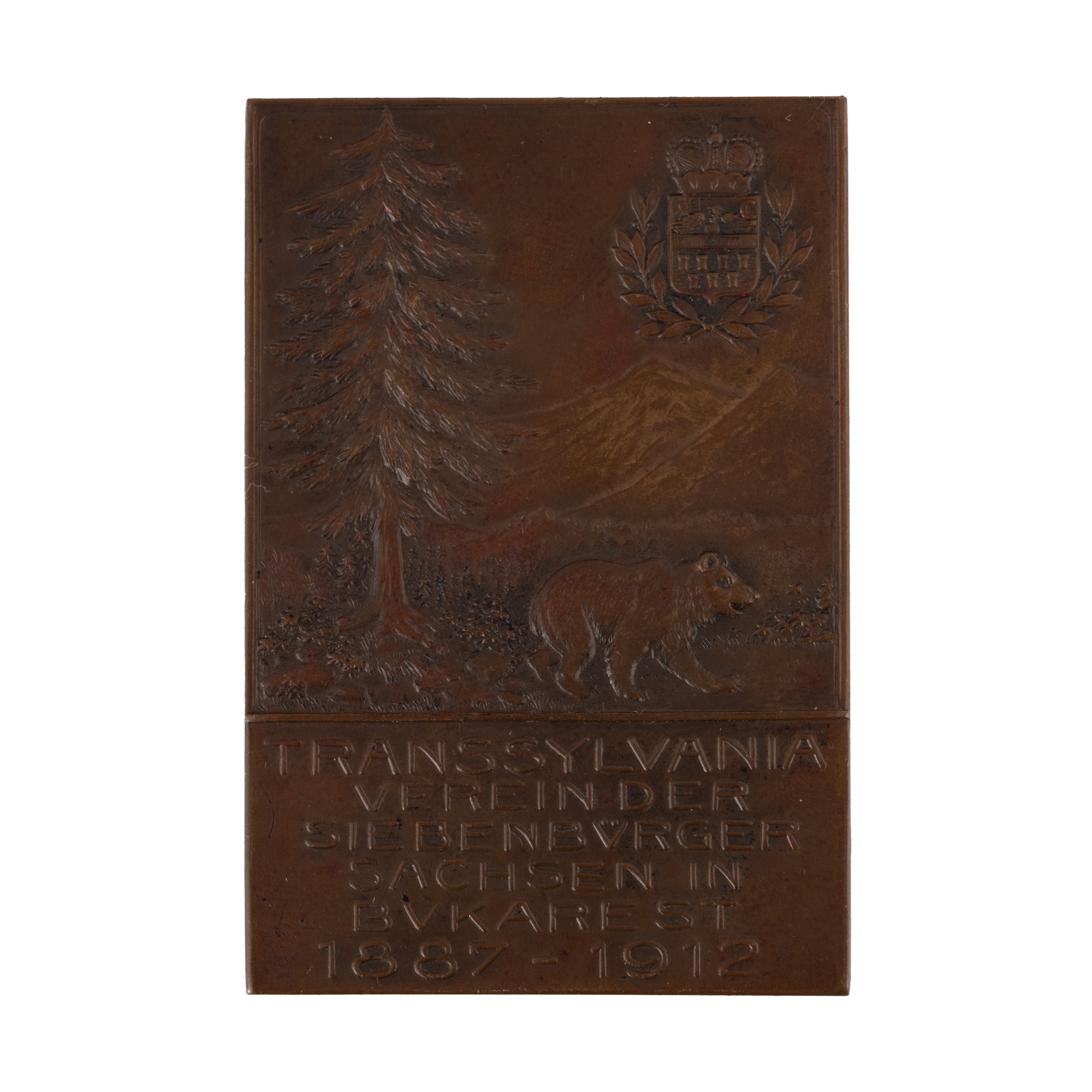 Plachetă ”25 de ani de la înființarea Asociației Germanilor Transilvăneni 1887-1912”, 1912