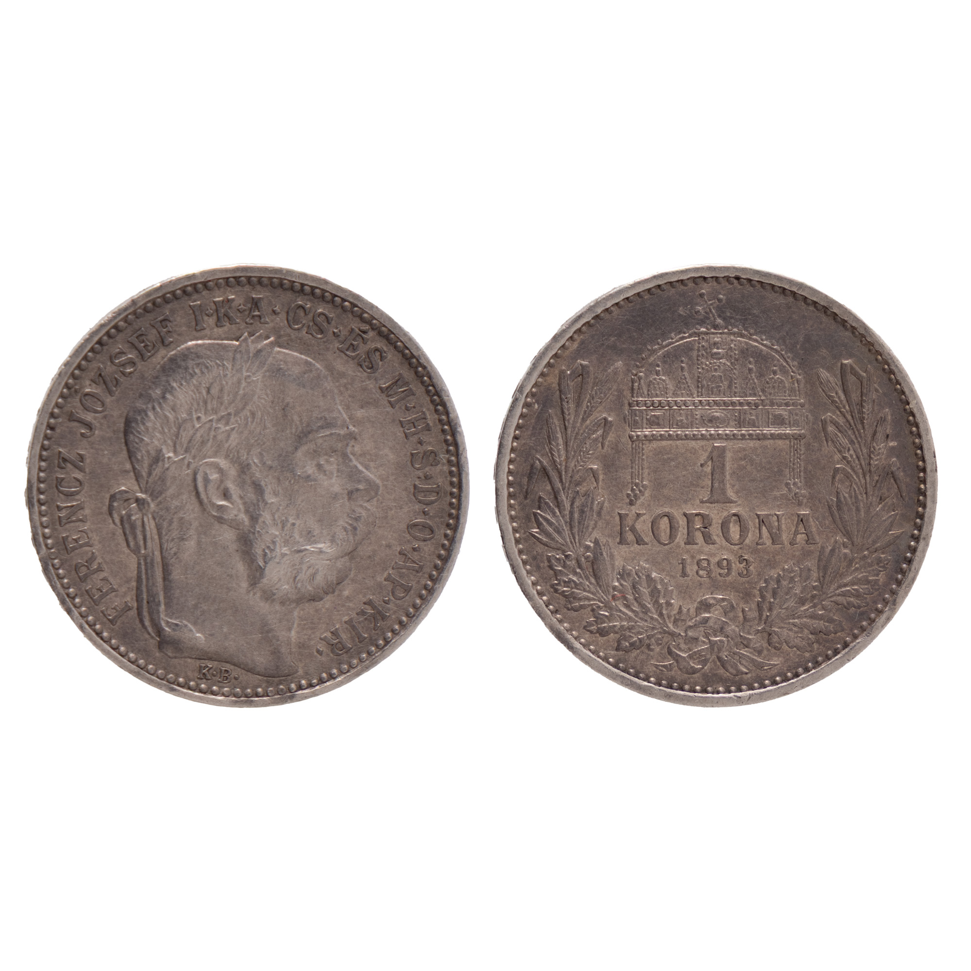 Monedă 1 Coroană, Franz Joseph, 1893, argint