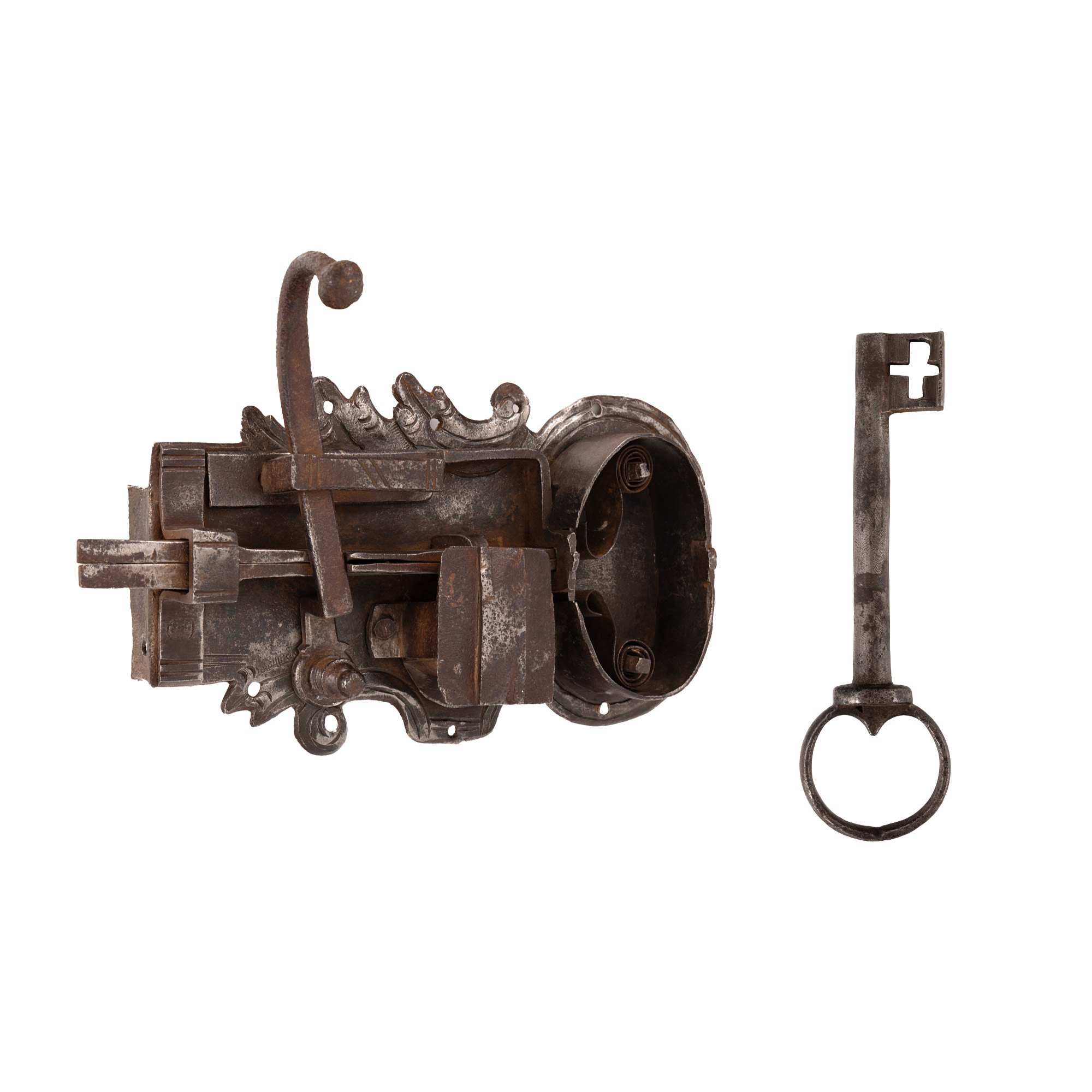 Broască de poartă cu cheie, atelier transilvănean, probabil Brașov, sec. XVII-XVIII, piesă rară