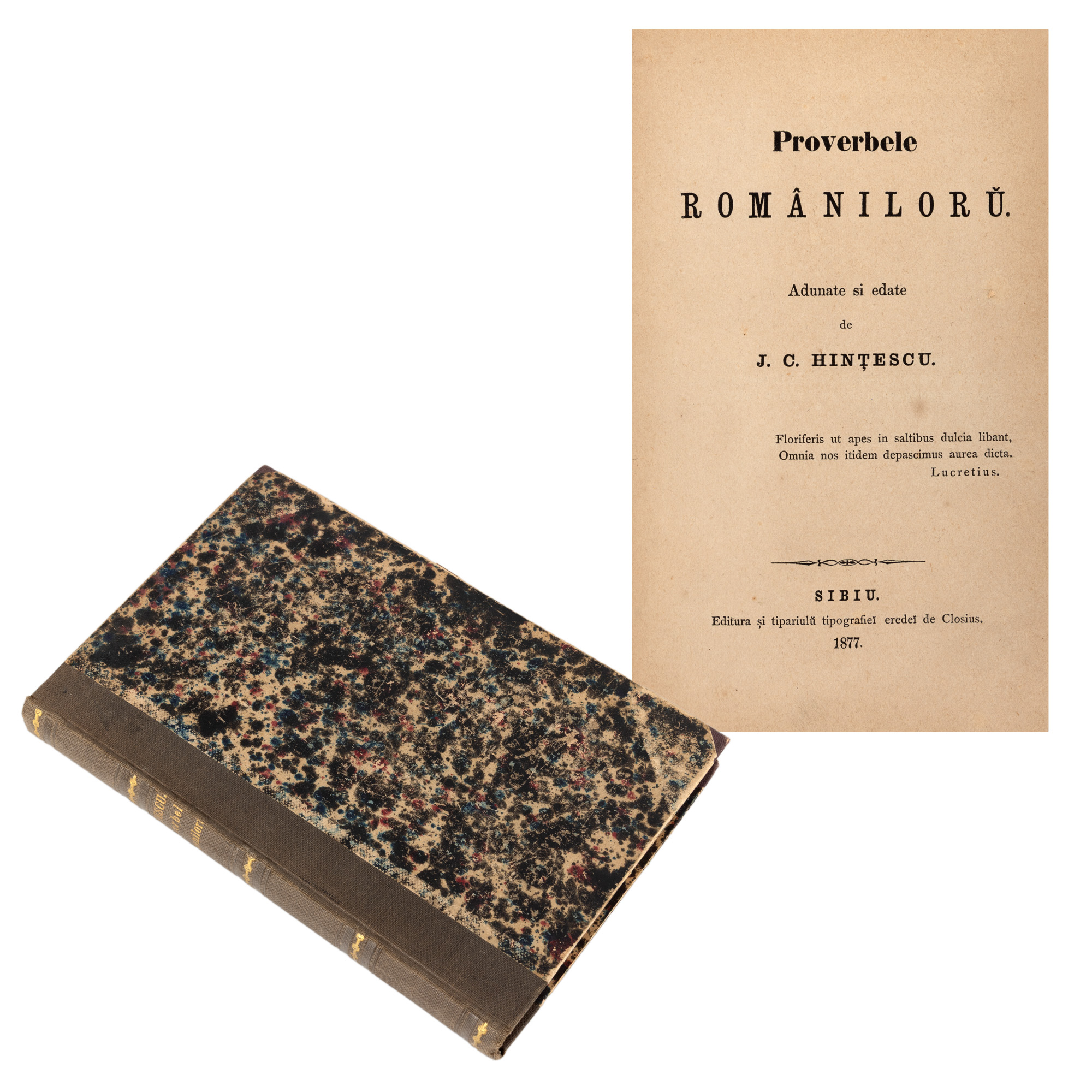 ”Proverbele românilor”, de Ion C. Hințescu, Sibiu, 1877