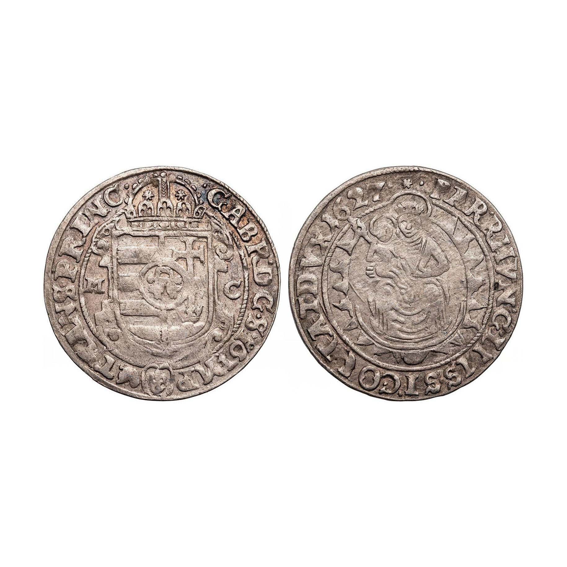 Monedă Gros, Gabriel Bethlen, Principatul Transilvaniei, 1627, argint