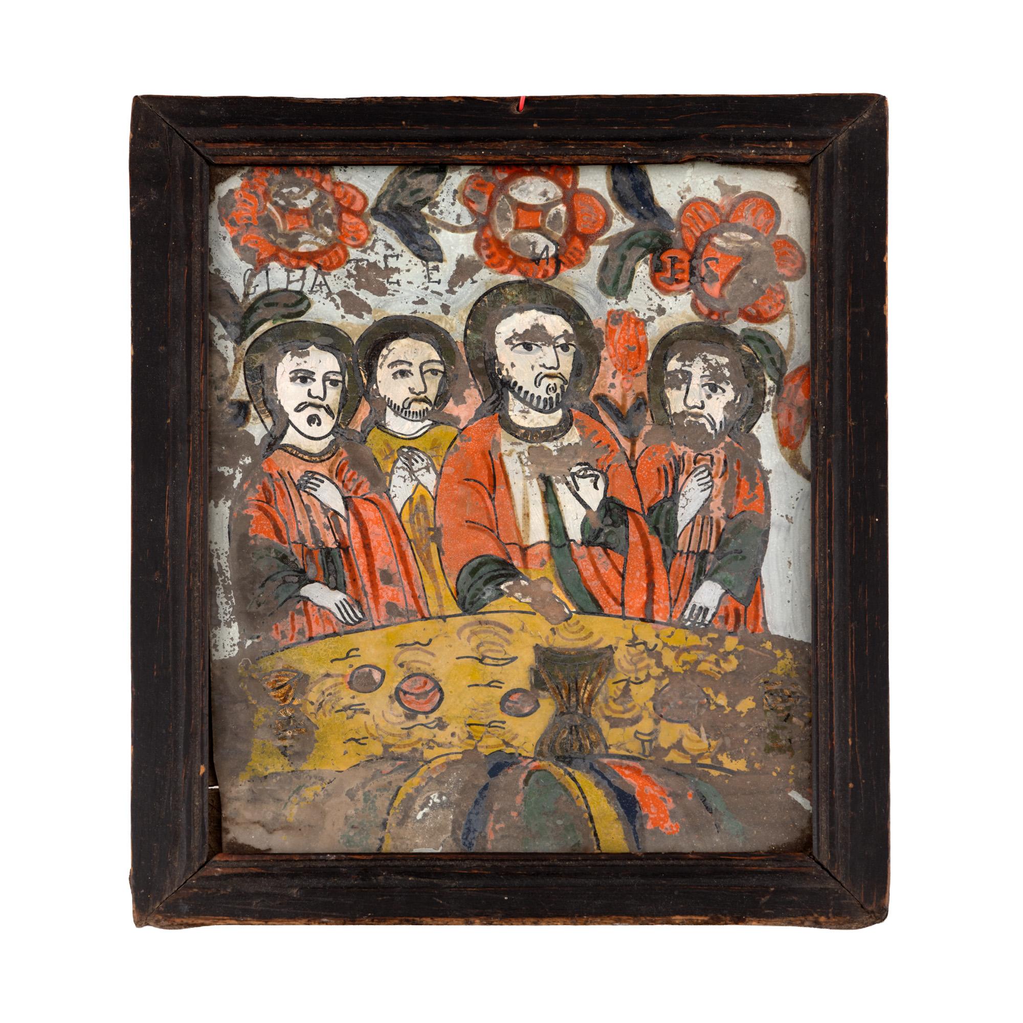 Icoană pe glajă, "Cina cea de Taină", atelier din Nicula, a doua jumătate a sec. XIX