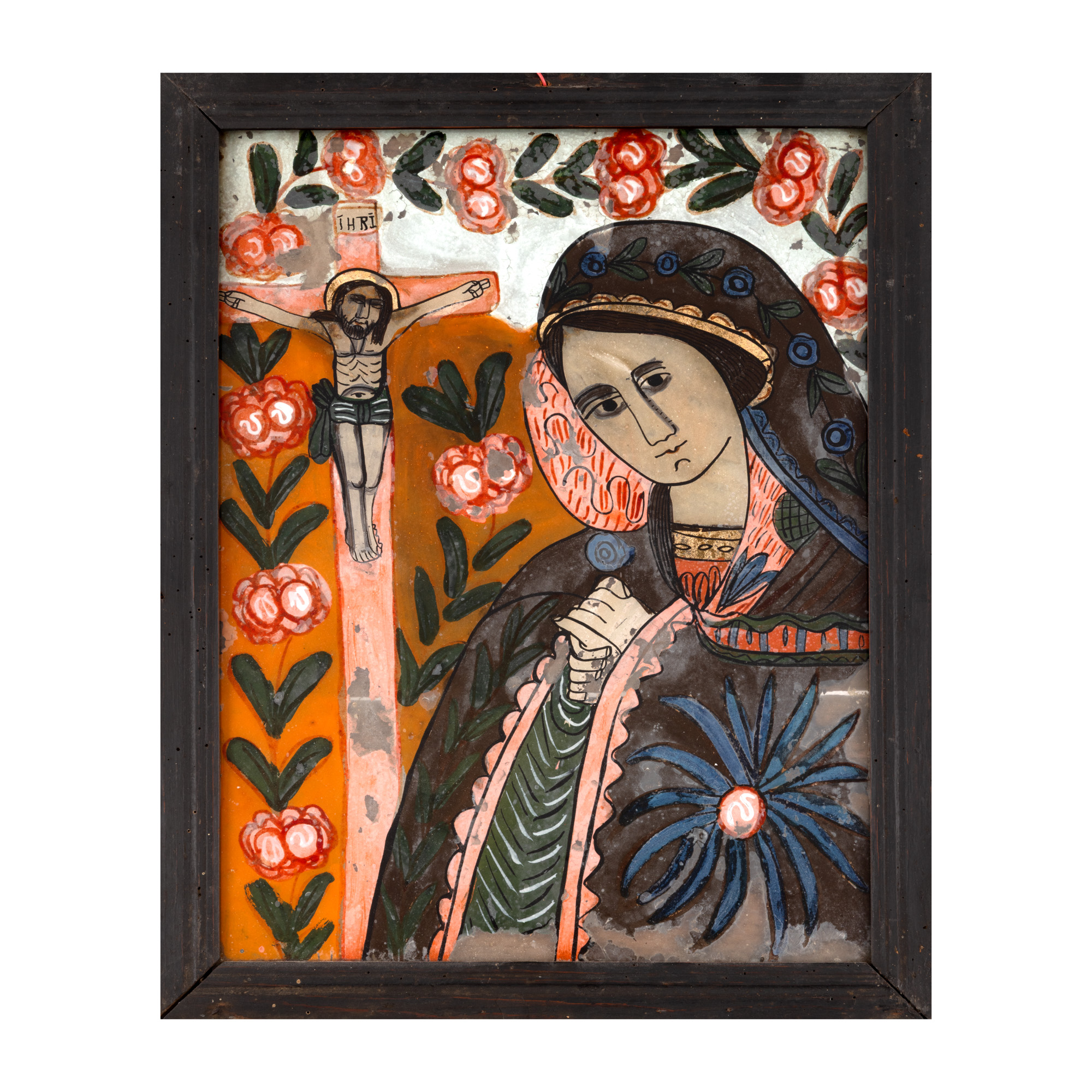 Icon on glass, "Sorrowful Mother of God", workshop in Gherla, end of the 19th century