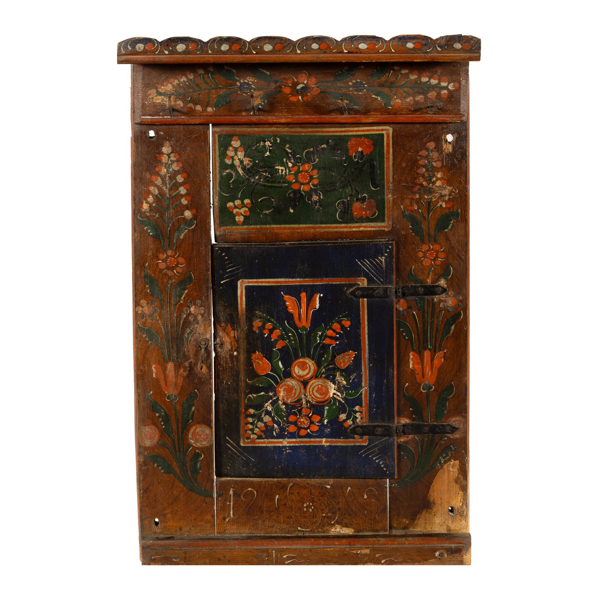 Wall-mounted Saxon cupboard, Sibiu, dated 1863