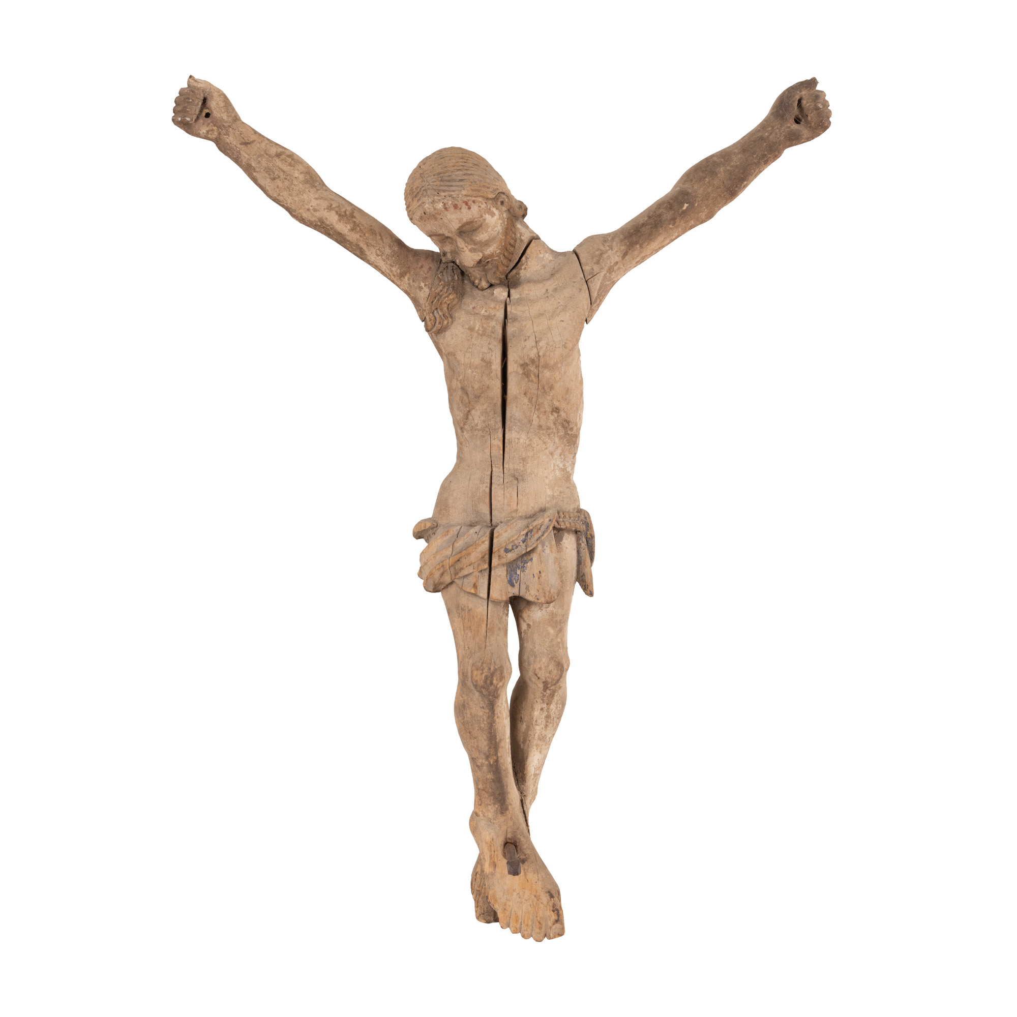Statuetă din lemn, ”Corpus Christi”, școală transilvăneană, probabil atelier din Maramureș, sec. XVIII, piesă de colecție