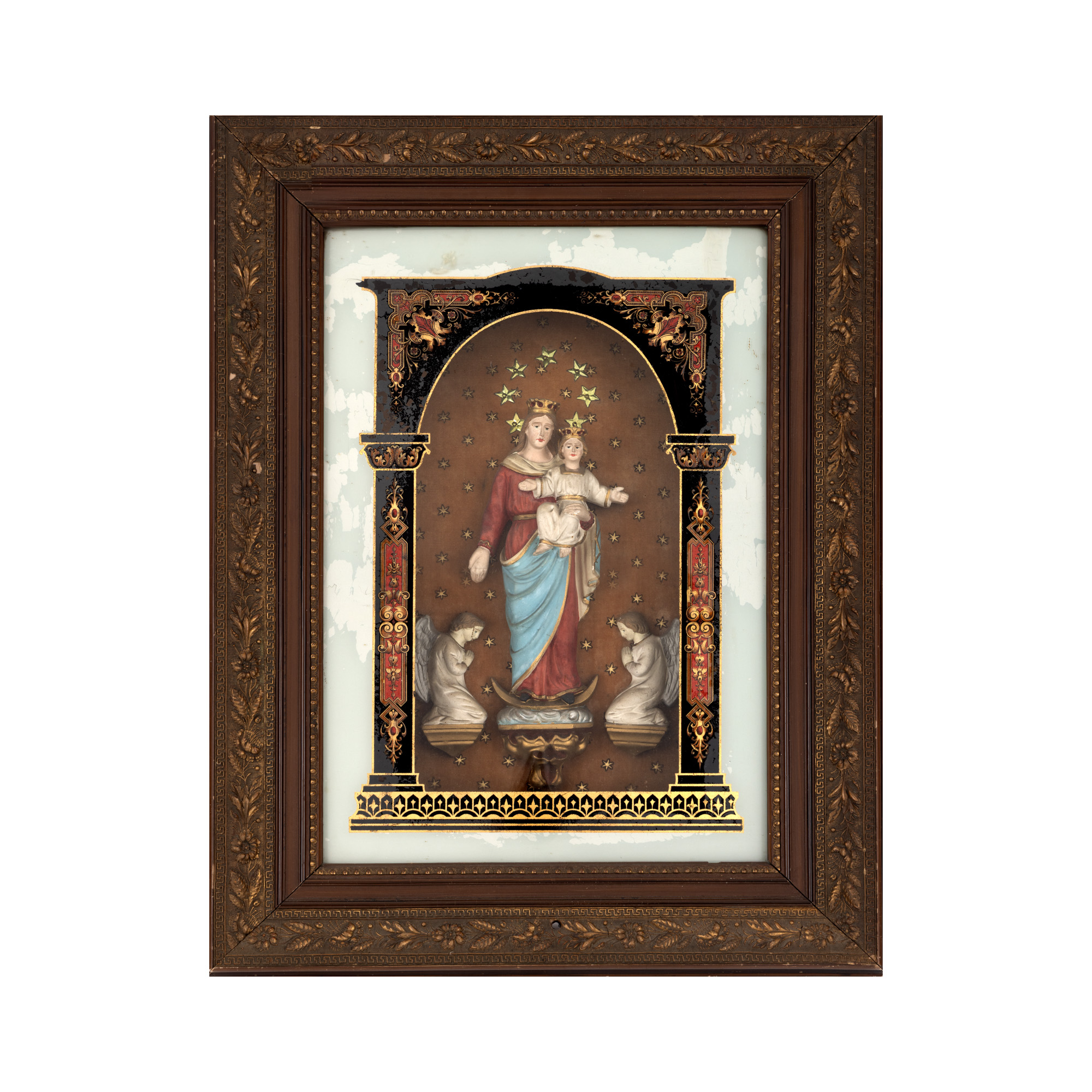 Icoană ”Înălțarea Fecioarei Maria”, școală de influență catolică, probabil atelier transilvănean, sec. XX