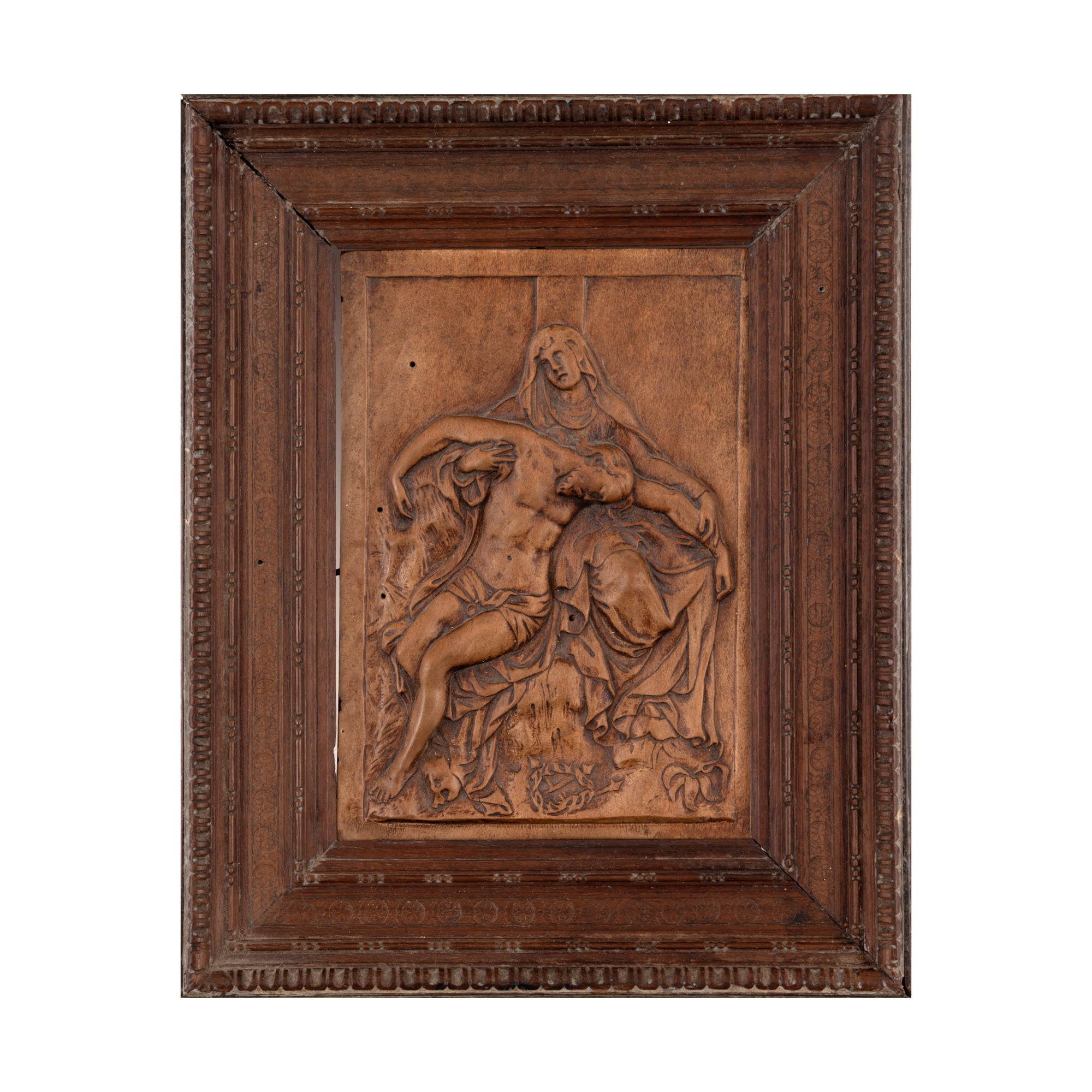 Icoană din lemn sculptat, ”Pieta”, atelier Fratelli Petralli, Florența, cca. 1900