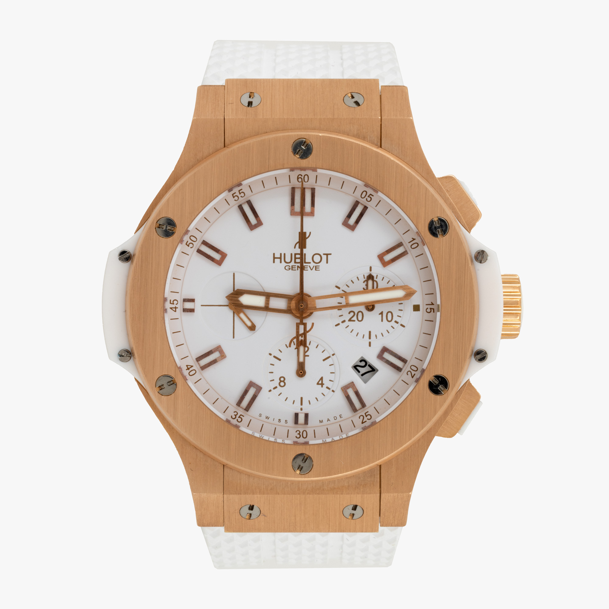 Ceas Hublot Big Bang Porto Cervo, din aur roz și ceramică, de mână, bărbătesc, însoțit de cutia de călătorie originală