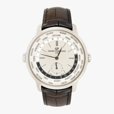 Ceas Girard Perregaux 1966 World Time, de mână, bărbătesc, însoțit de cutia originală, card de garanție și manual de utilizare
