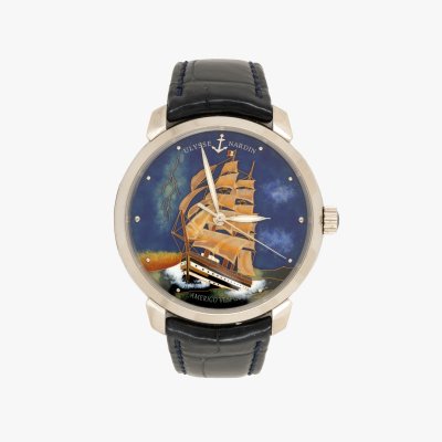 Rare Ulysse Nardin Classico Cloisonné gold hand watch, men's, limited edition Amerigo Vespucci No. 7/30, accompanied by the original box, warranty card, chronometer certificate and limited edition certificate