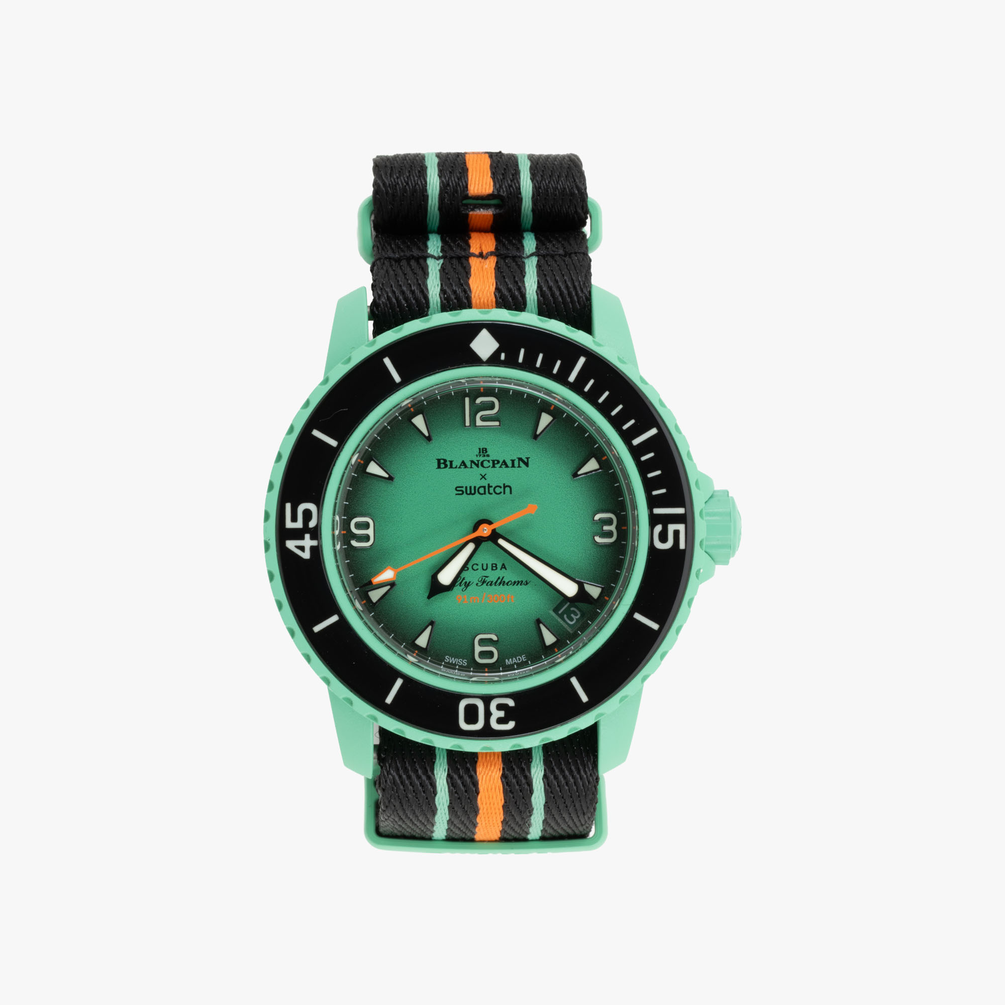 Ceas Blancpain & Swatch Scuba Fifty Fathoms Indian Ocean, de mână, unisex, în cutia originală