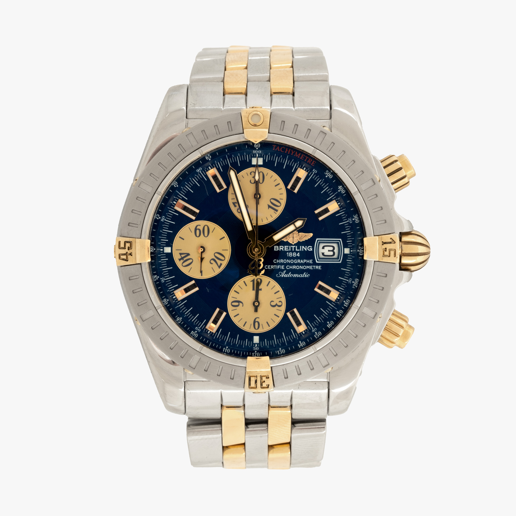 Ceas Breitling Chronomat Evolution, din aur și oțel, de mână, bărbătesc