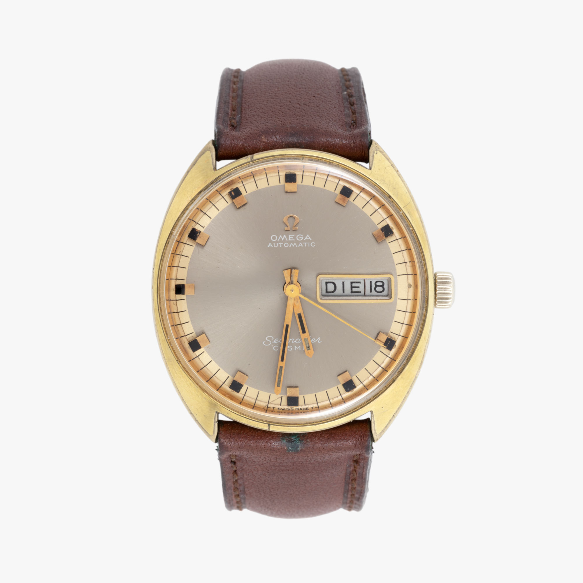 Ceas Omega Seamaster Cosmic, din oțel placat cu aur, de mână, bărbătesc