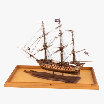 Model of the HMS Victory ship, noted in the Battle of Trafalgar