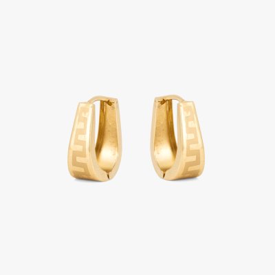 Pair of gold earrings, decorated with Greek motif