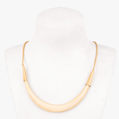 Elephant Ivory and Gold Necklace and Bracelet Set