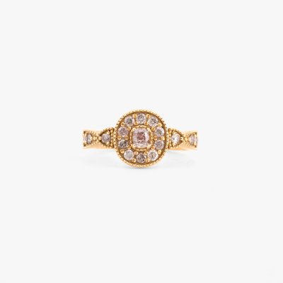 Pink gold ring, decorated with fancy-pink diamonds, accompanied by additional gemological certificates