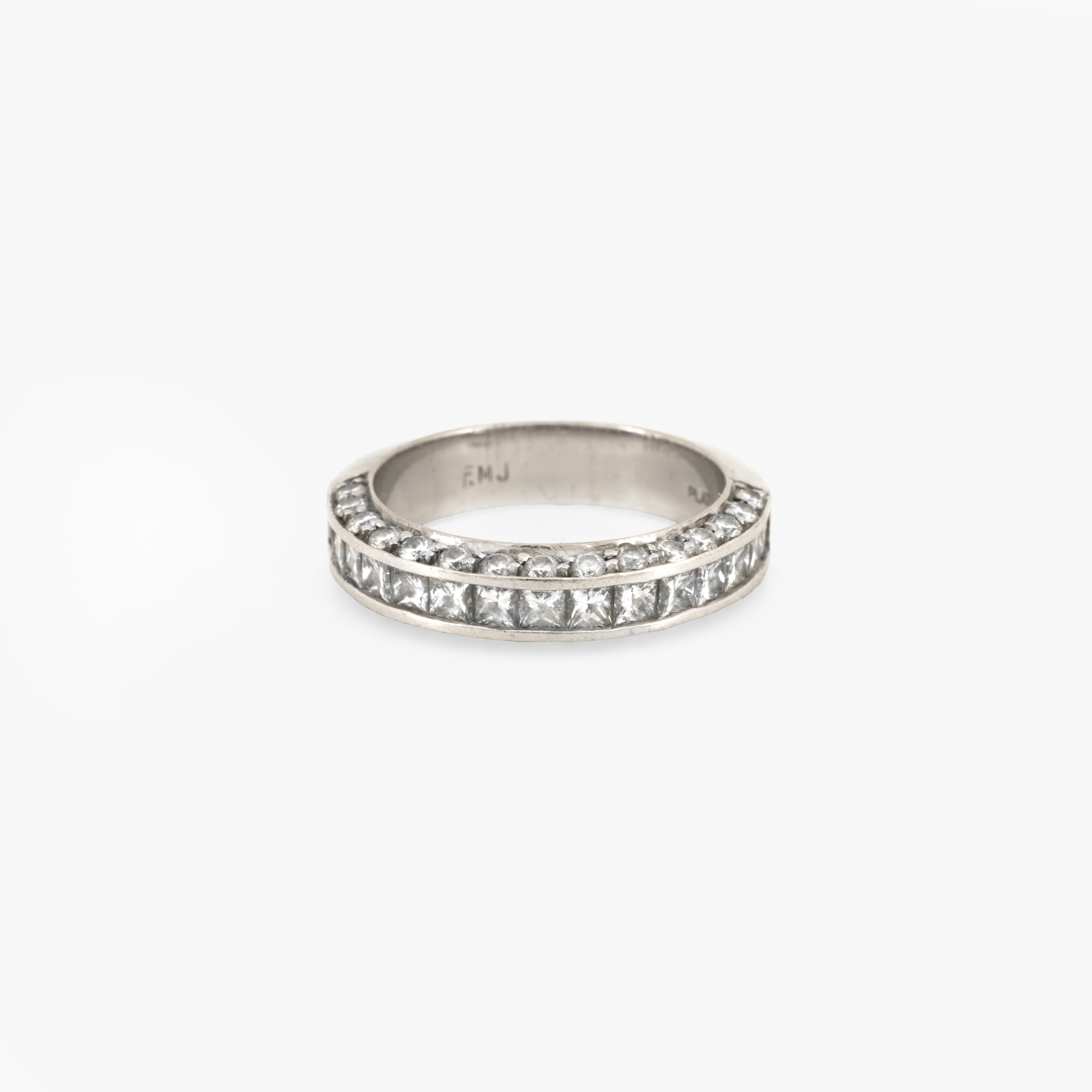 Platinum ring, decorated with diamonds