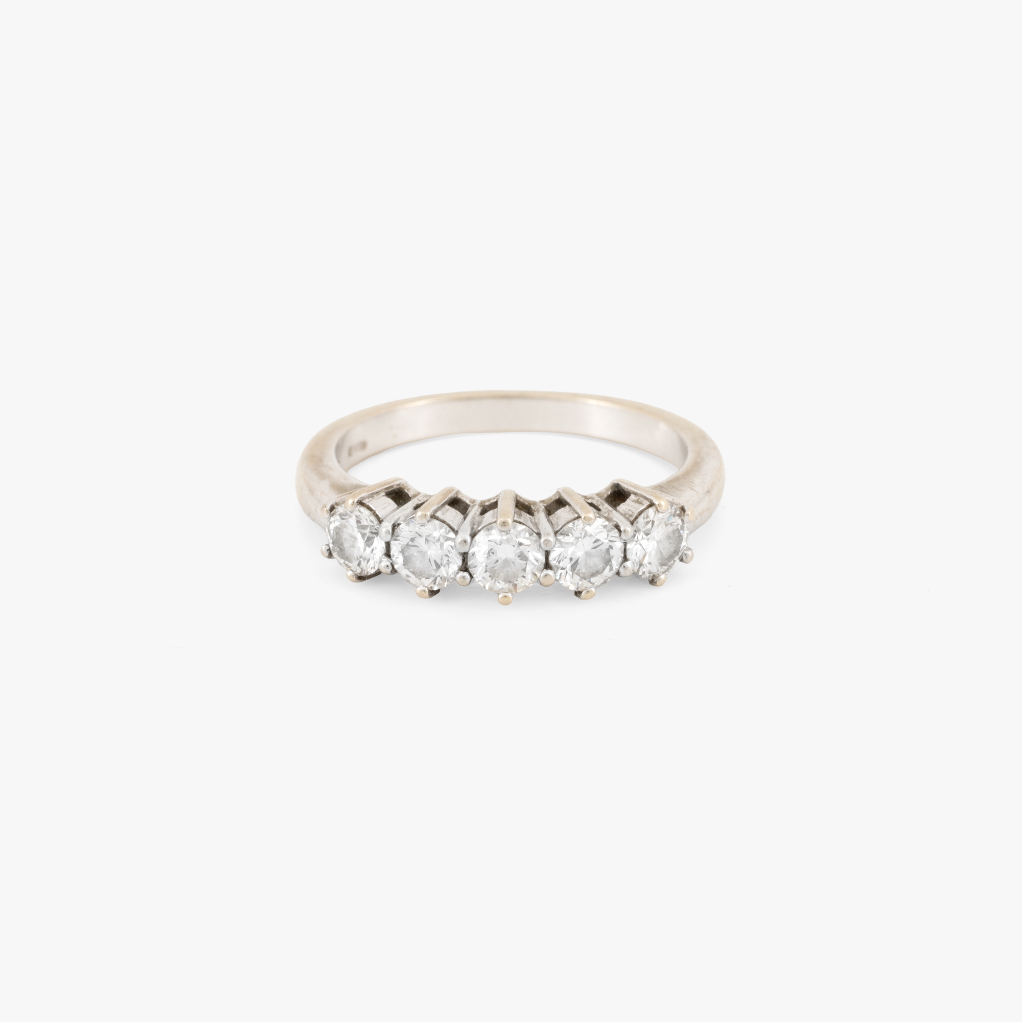 White gold ring, decorated with diamonds