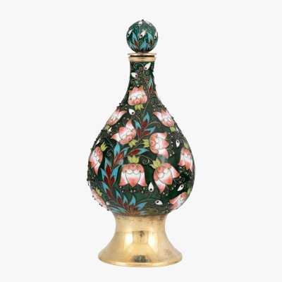 Liquor container, decorated with cloisonné enamel, cca. 1970