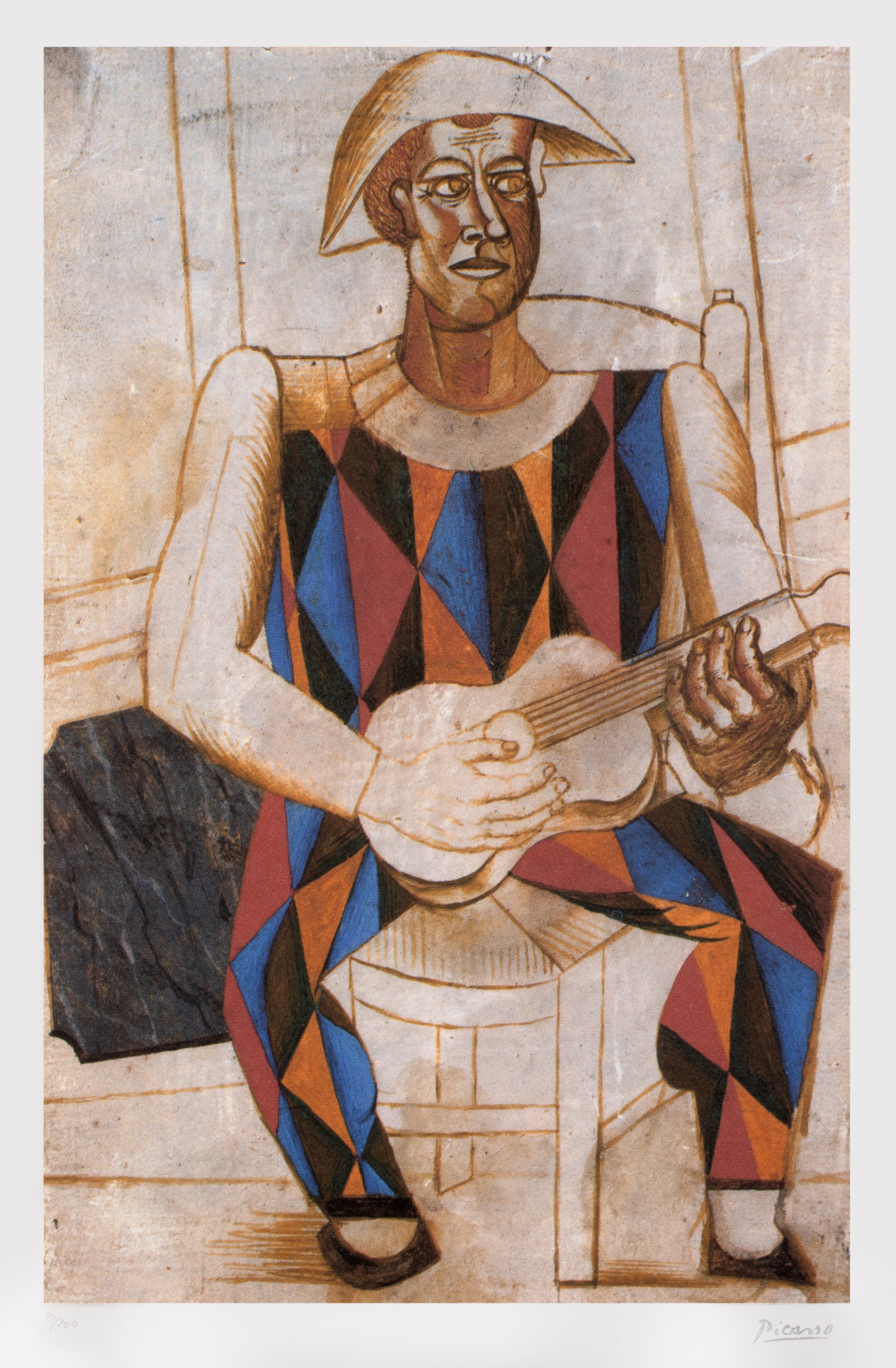 Harlequin with Guitar