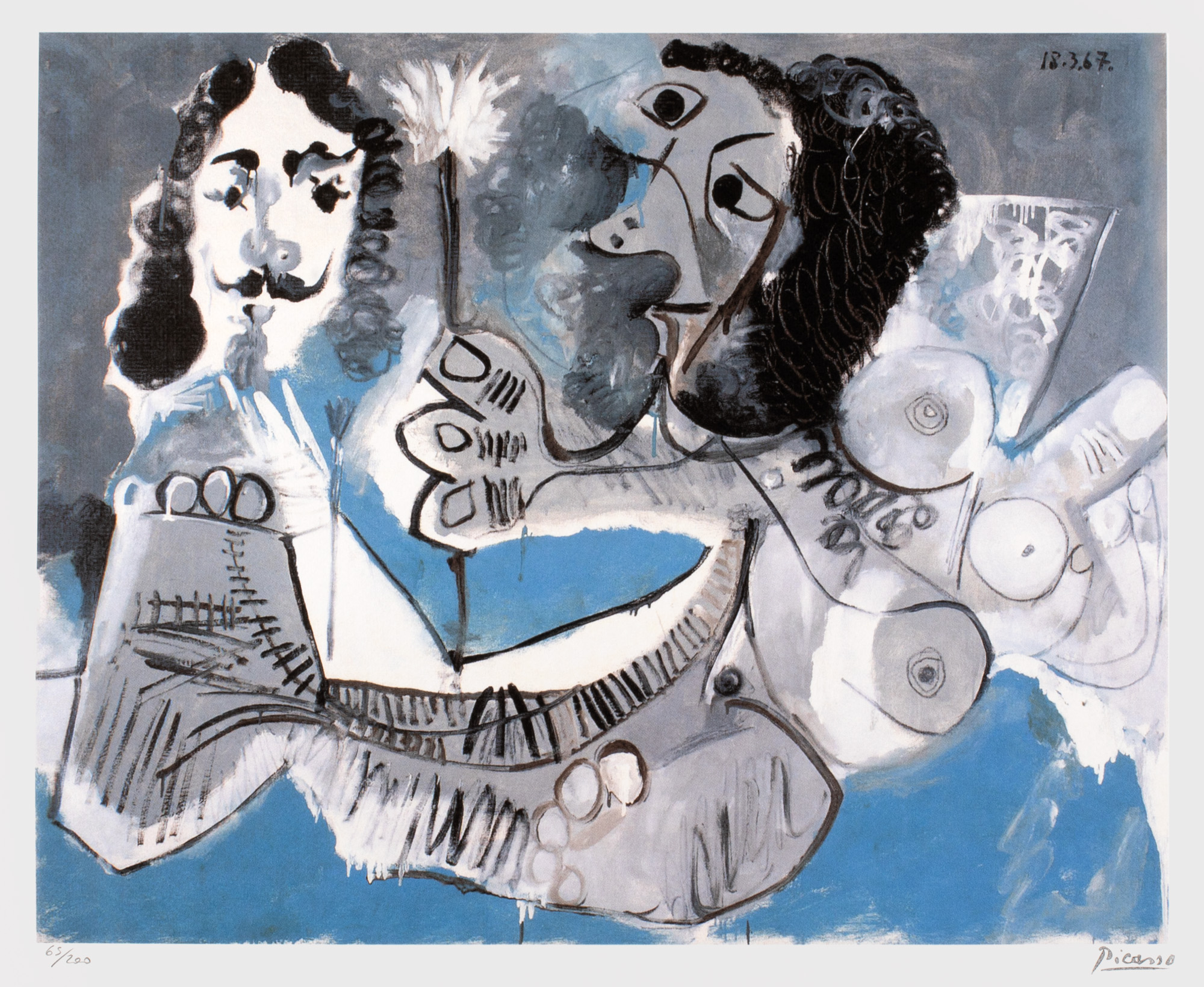 Musketeer and woman with a flower