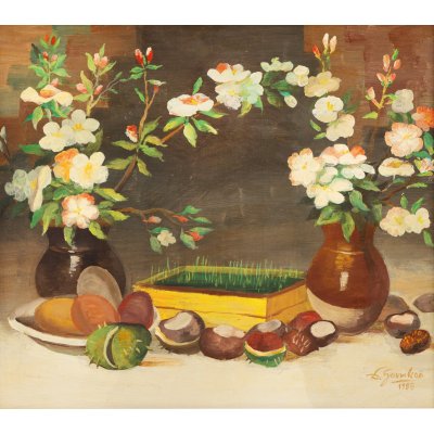 Still Life with Chestnuts and Flowers