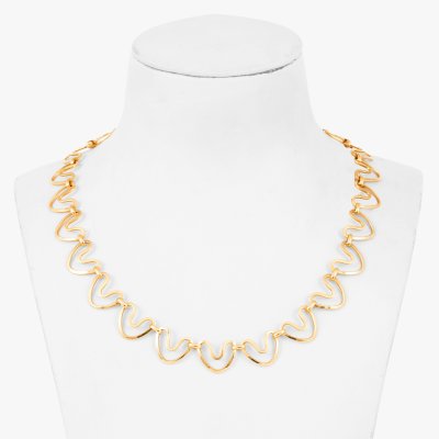 Gold necklace, adorned with hearts