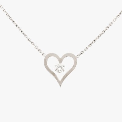 White gold chain with heart-shaped pendant