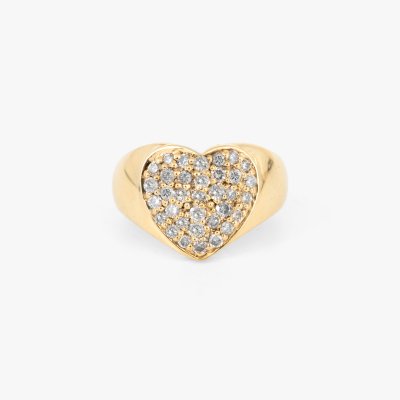 Gilt silver ring, decorated with diamonds, accompanied by HRD Antwerp gemological certificate