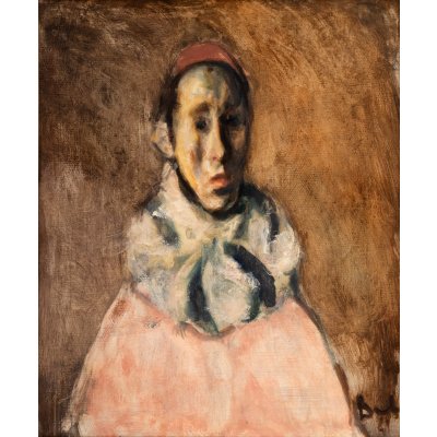 Harlequin with lace collar