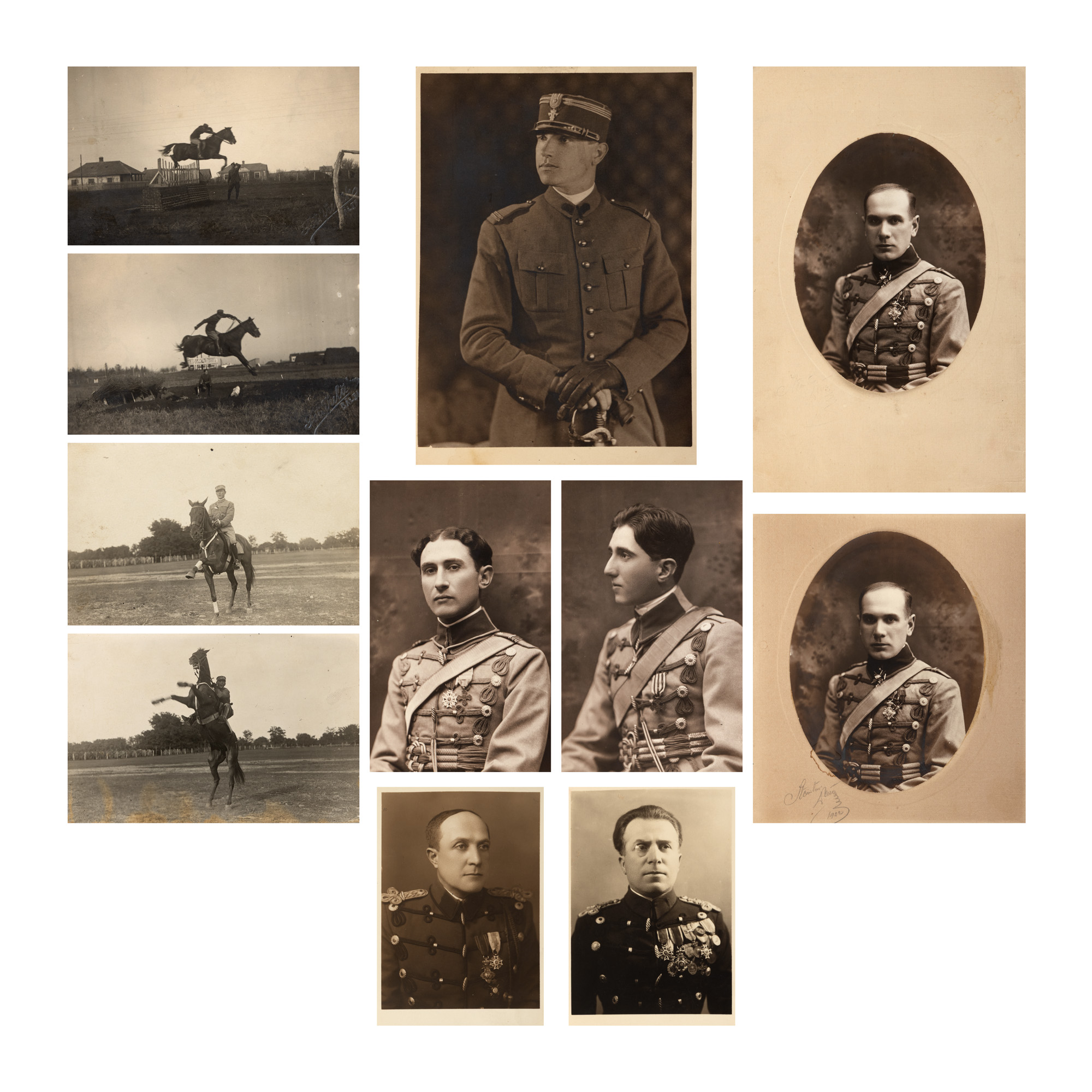 Lot consisting of 11 photos illustrating officers of the 6th Roșiori Regiment, 1922-1938