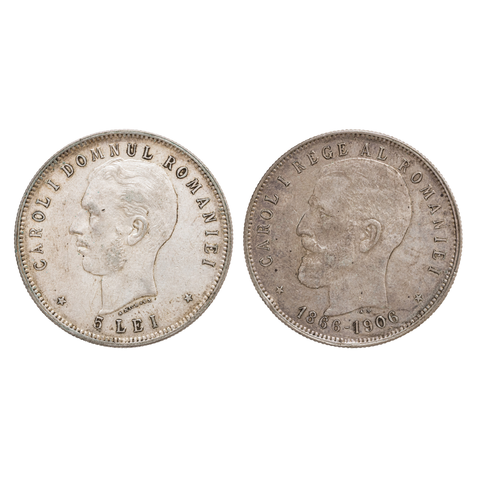 5 Lei Coin, Carol I, 1906, Silver