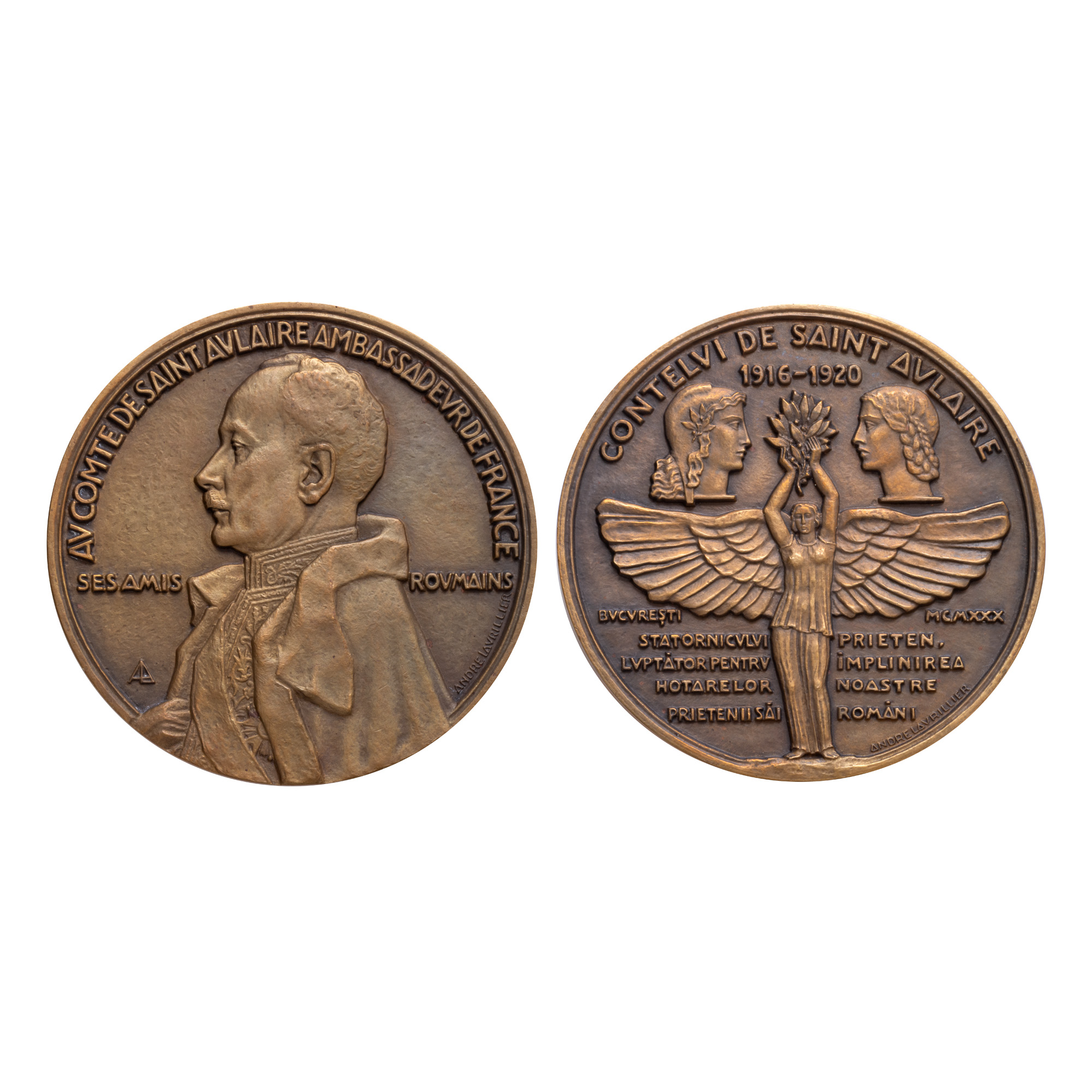 "The Medal of Count de Saint Aulaire, 1916-1920", engraver André Lavrillier, 1930
