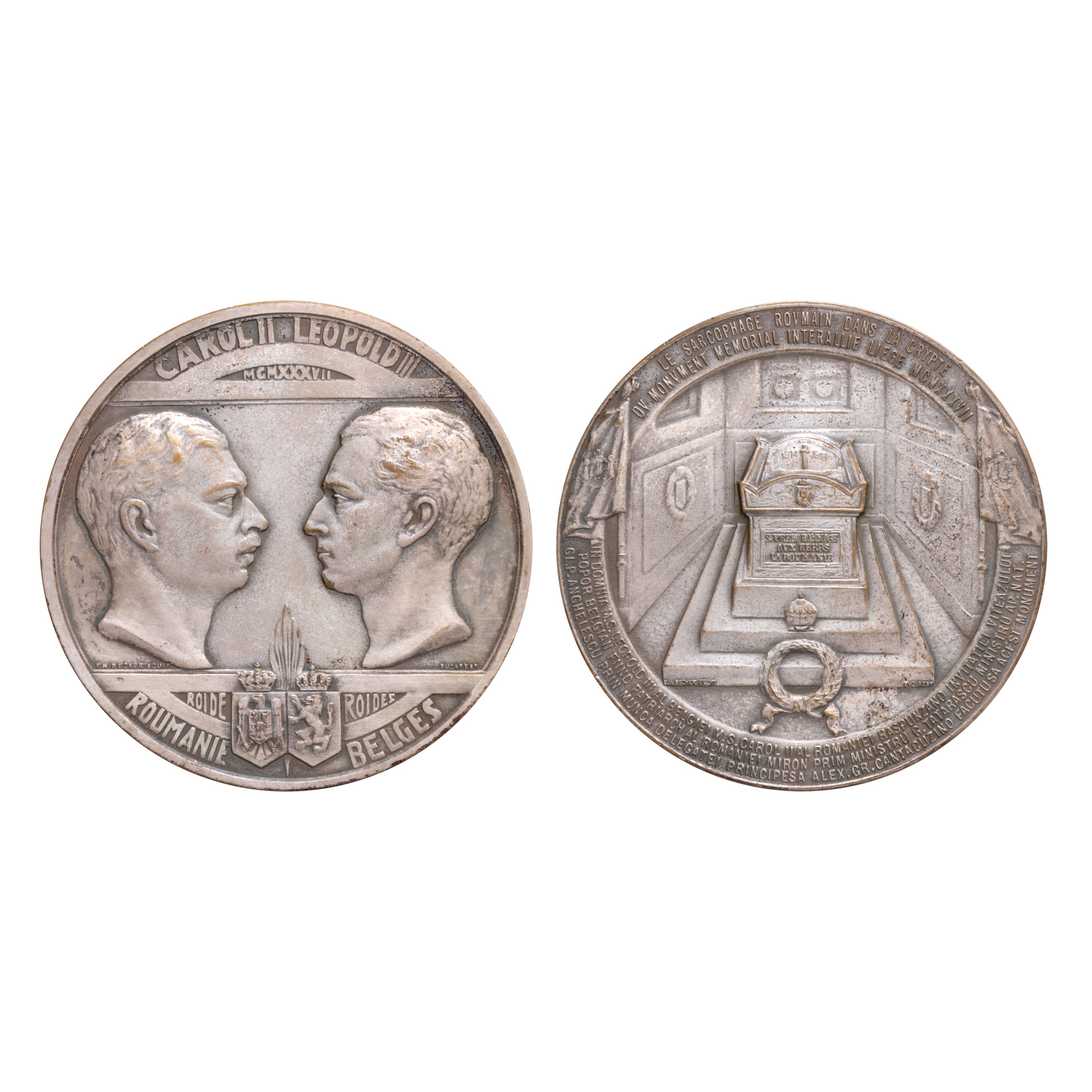 "Interallied Monument Medal of Liège", engraver Emil Wilhelm Becker, 1937