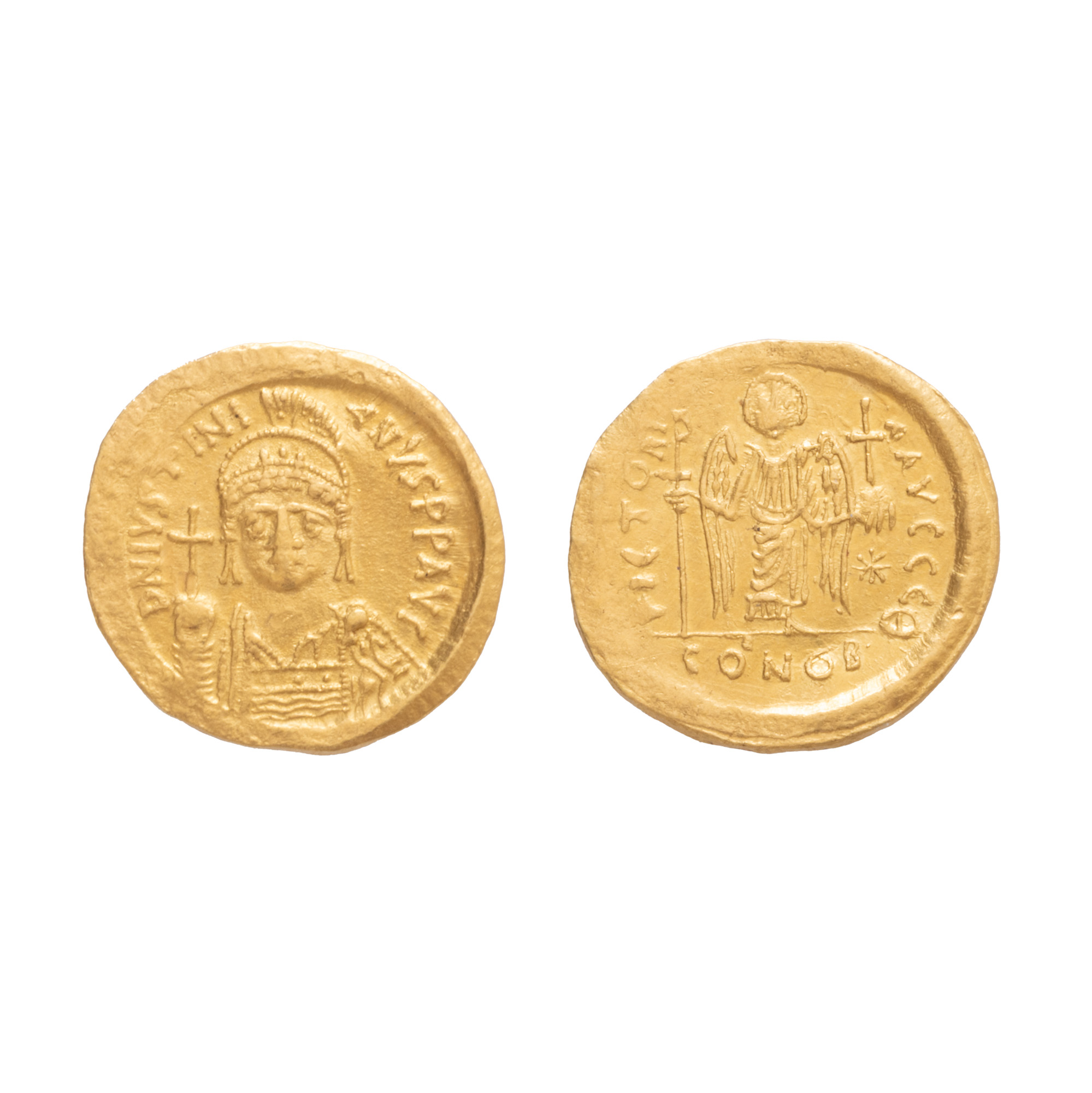 Solidus Coin, Justinian I, Eastern Roman Empire, 527-565 AD, Gold