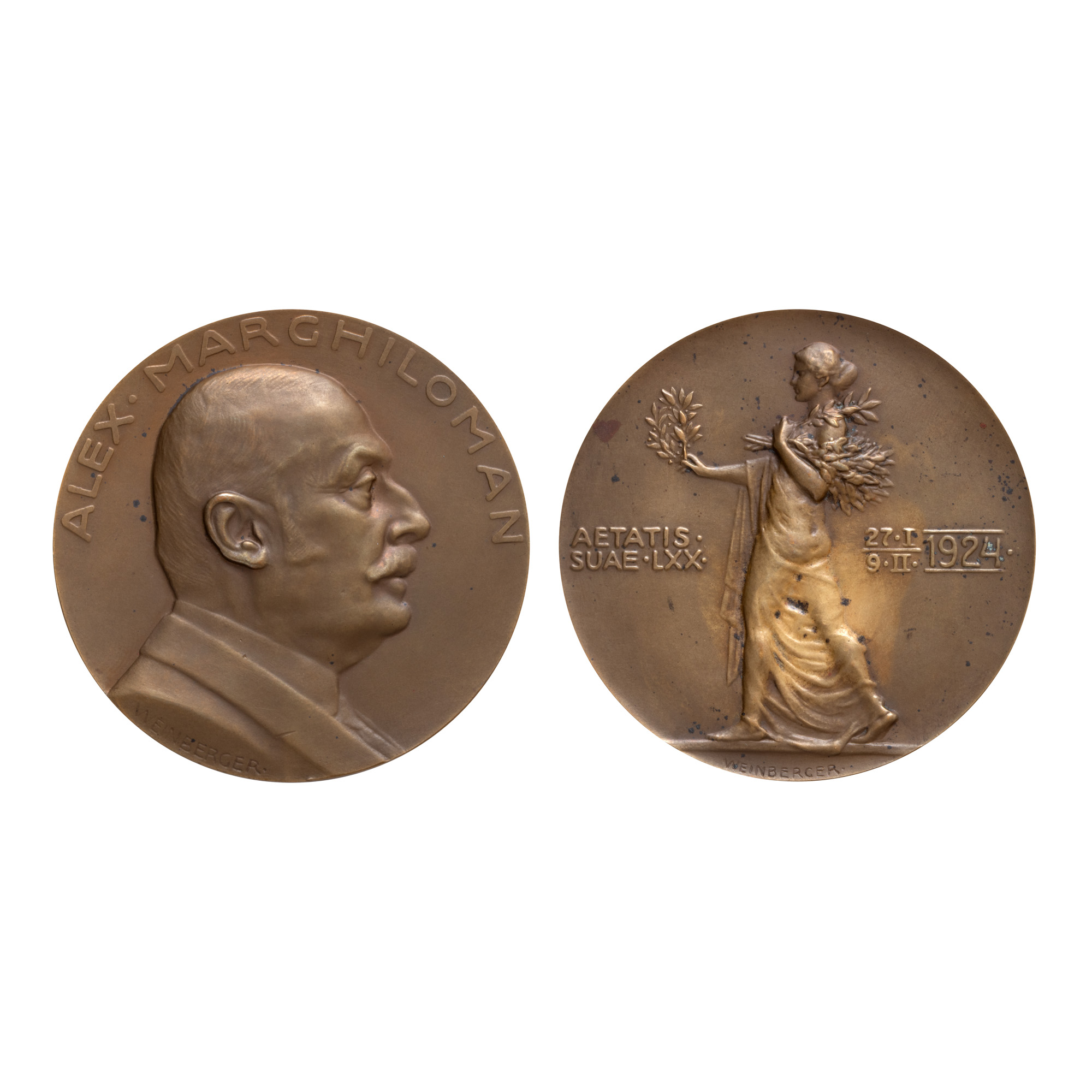 "Alexandru Marghiloman" Medal, engraver Anton Weinberger, 1924