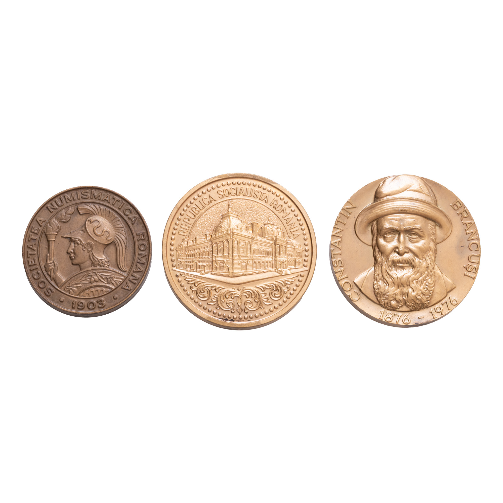 Lot consisting of the medal "Honorary Philatelic Exhibition at Târgu Jiu", 1976, the medal "Centenary of the National Monetary System", engraver S. Grudinschi, 1967 and the medal "Romanian Numismatic Society, Suceava Section", 1978