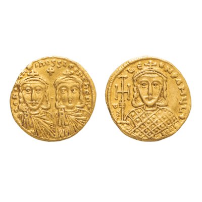 Solidus Coin, Constantin V & Leon IV, Eastern Roman Empire, 756-764 AD, Gold