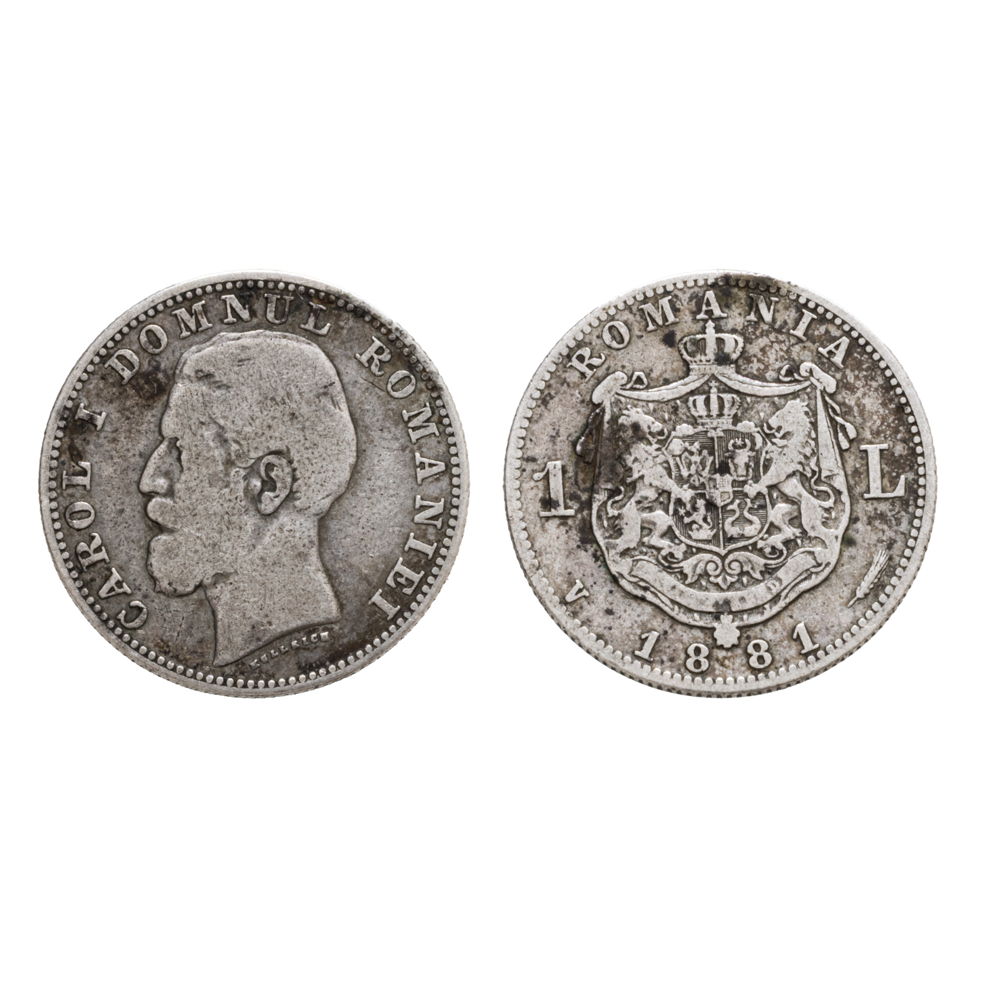 Monedă 1 Leu, Carol I, 1881, argint