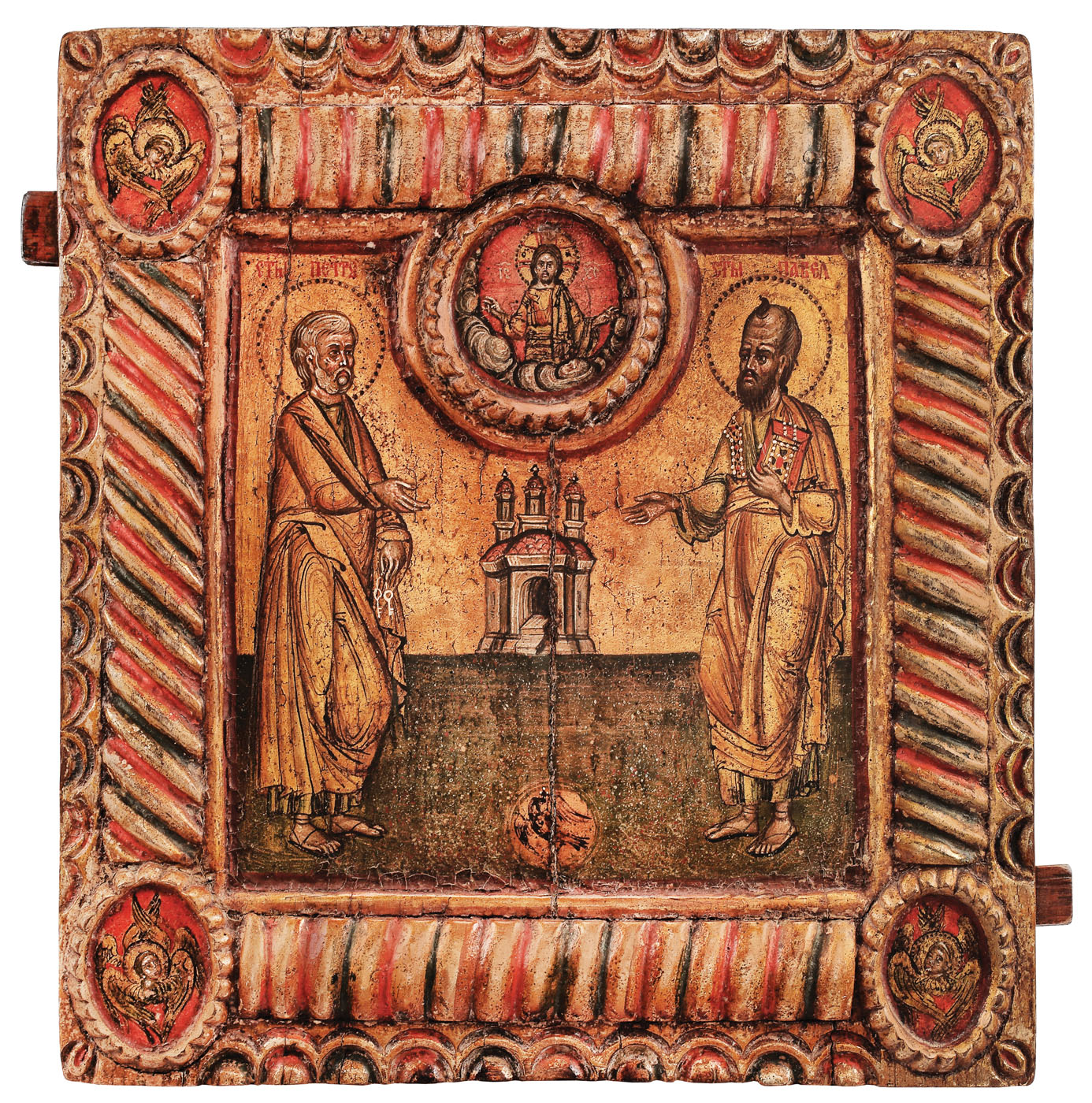 Icoană brâncovenească pe lemn, Sfinții apostoli Petru și Pavel, 1680-1700