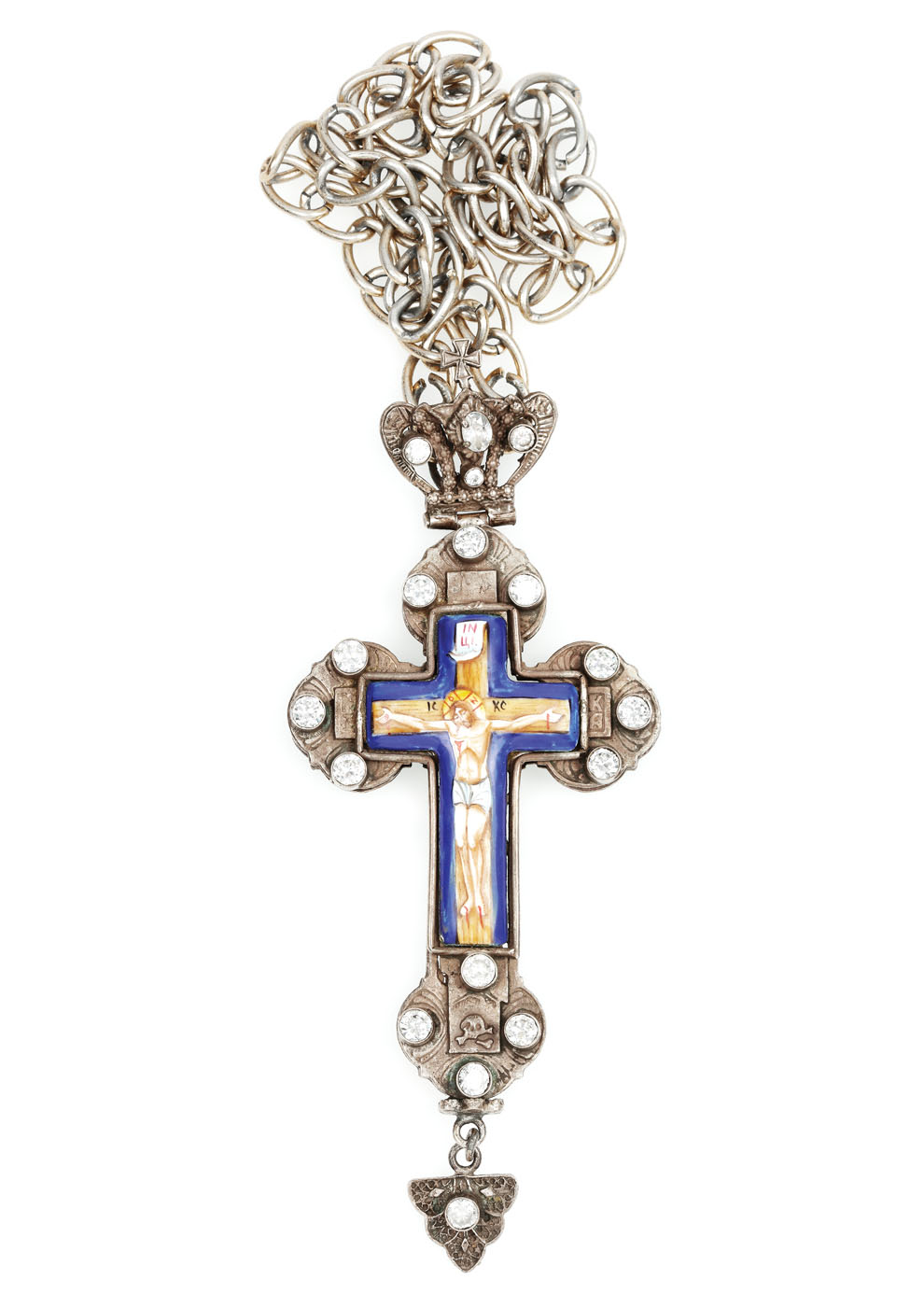 Crucifix din argint pictat în email, prima jumătate a sec. XX