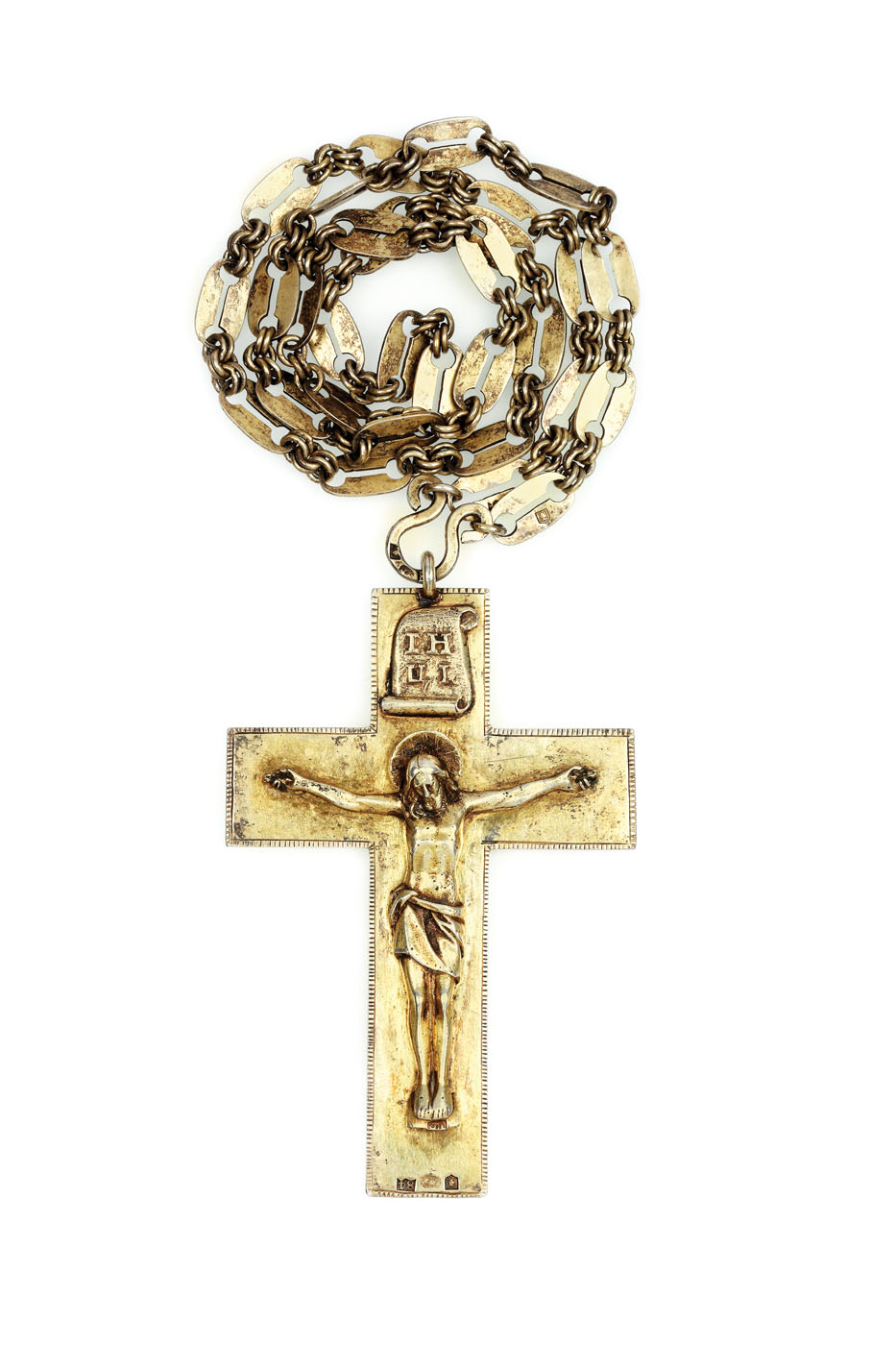 Crucifix din argint, cu lanţ din argint, datat 1797